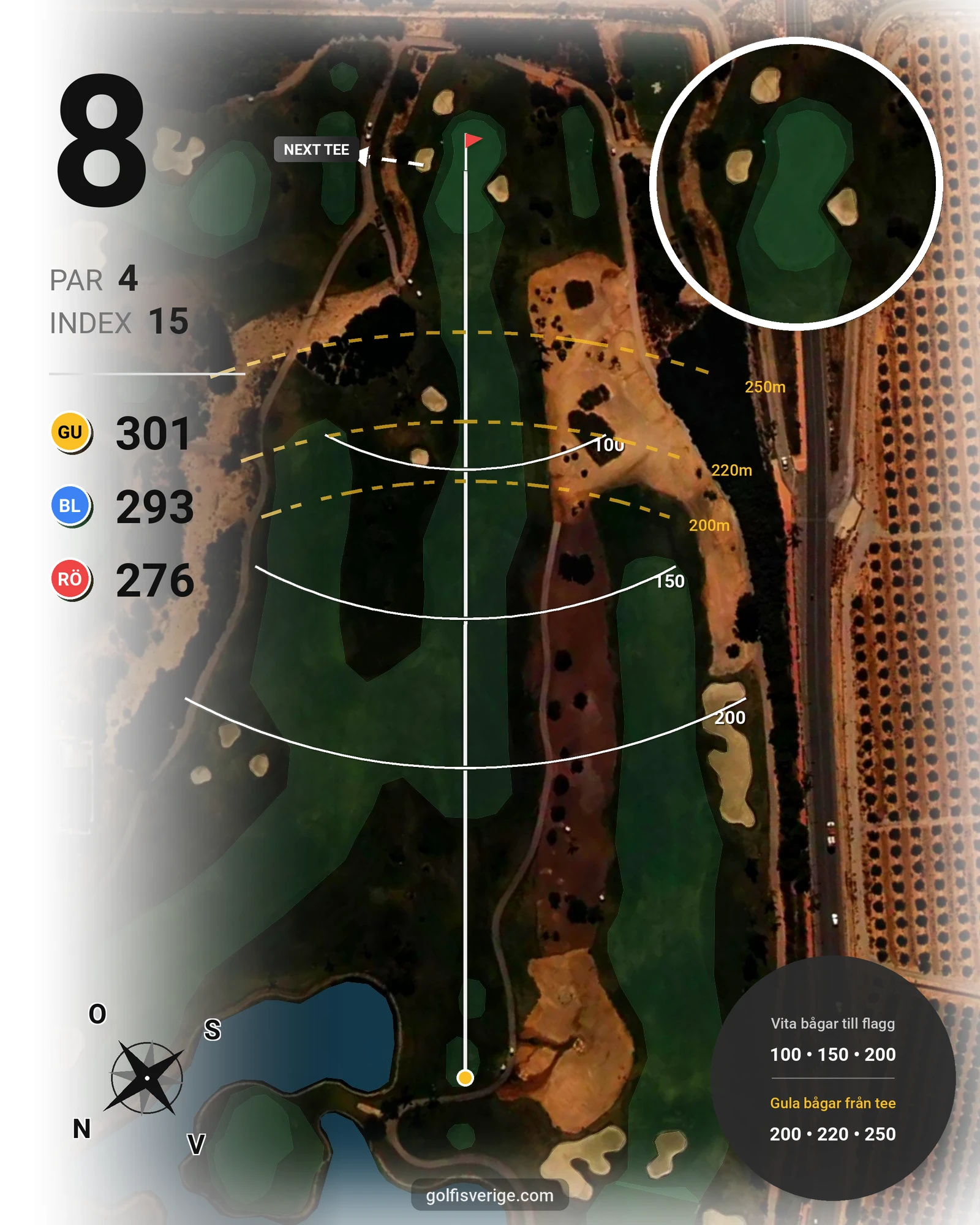 Banguide RODA GOLF hål 8 karta