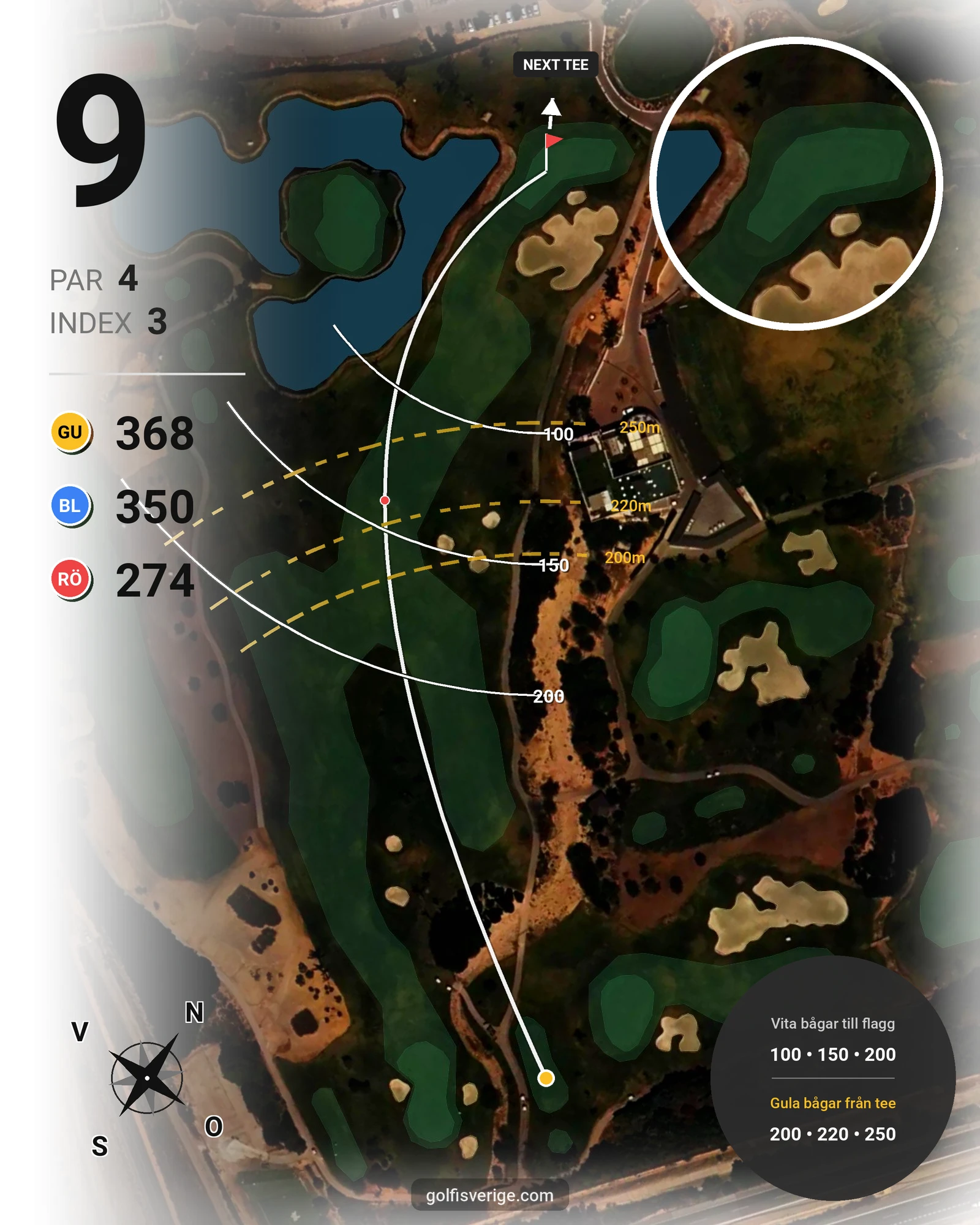 Banguide RODA GOLF hål 9 karta