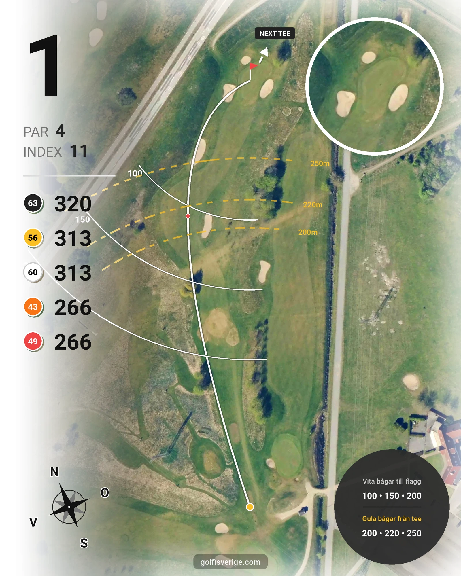 Banguide GolfStar - Sofiedal N:a på GolfStar Golf Club - Hål 1 karta