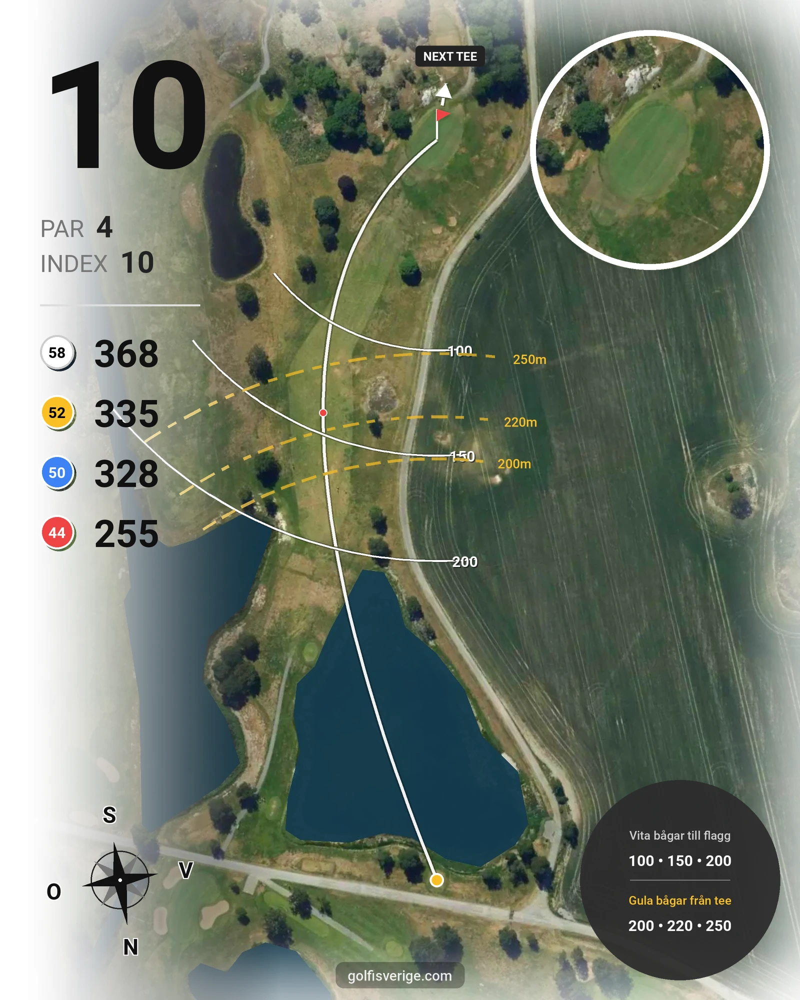 Banguide GolfStar - Lindö Park 9-hål på GolfStar Golf Club - Hål 10 karta