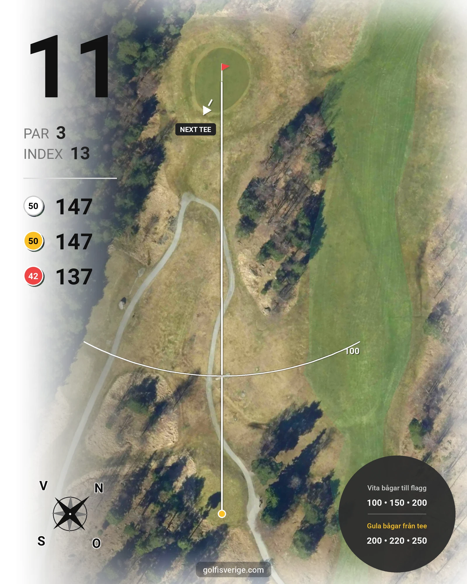 Banguide GolfStar - Kungsängen Queens på GolfStar Golf Club - Hål 11 karta