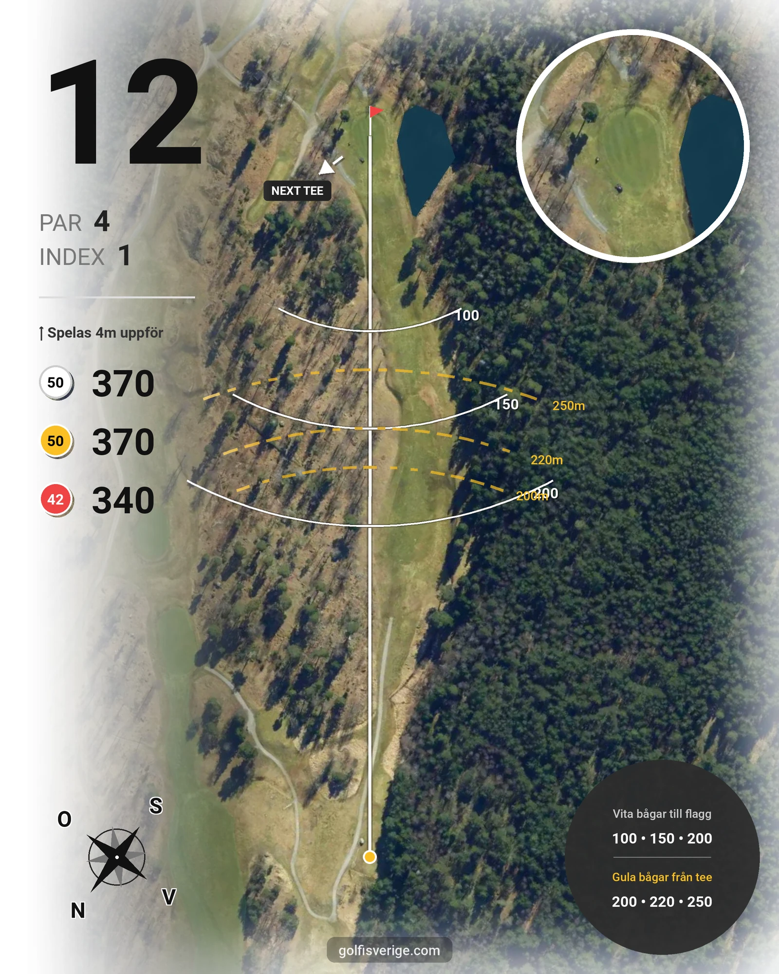 Banguide GolfStar - Kungsängen Queens på GolfStar Golf Club - Hål 12 karta
