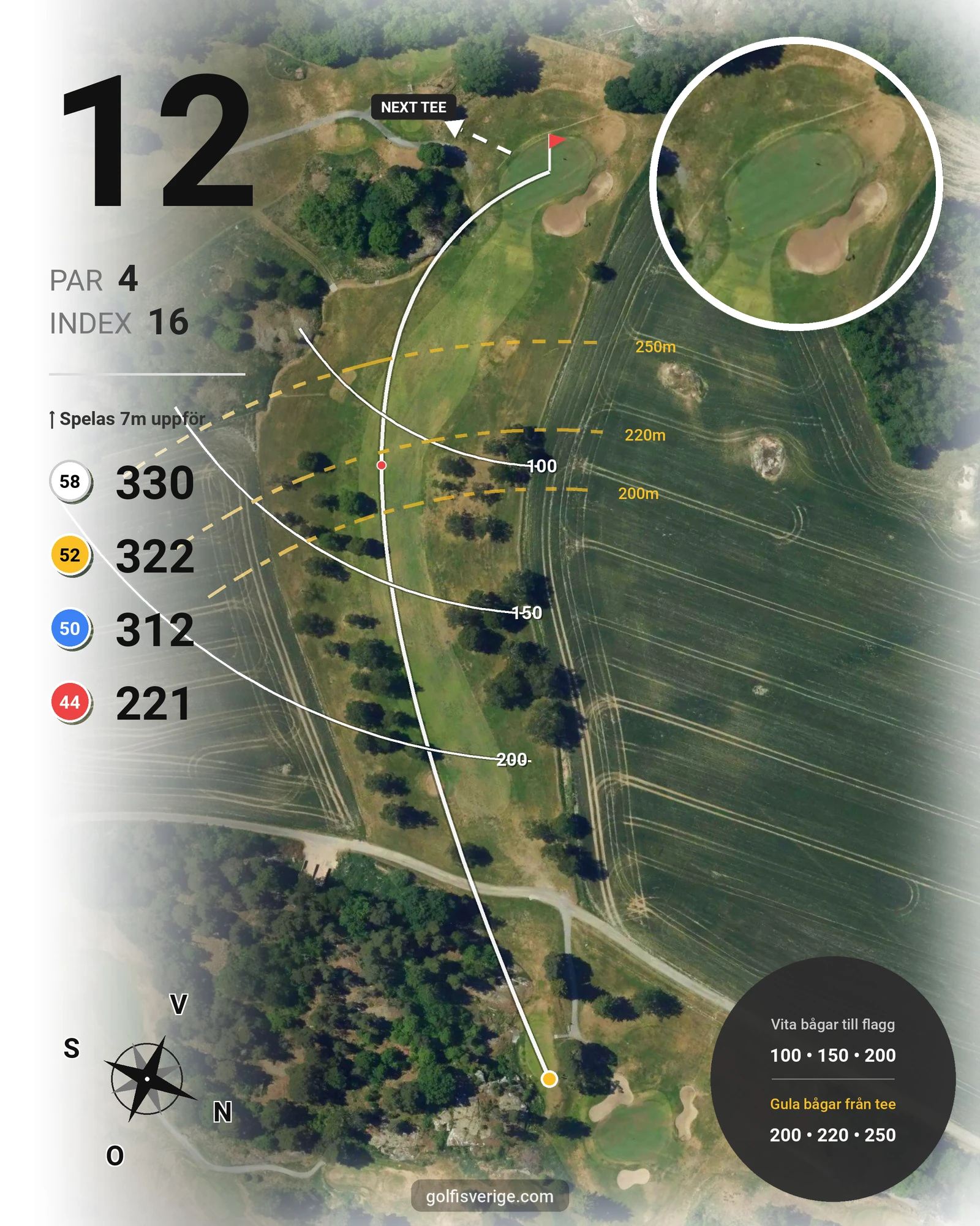 Banguide GolfStar - Lindö Park 9-hål på GolfStar Golf Club - Hål 12 karta