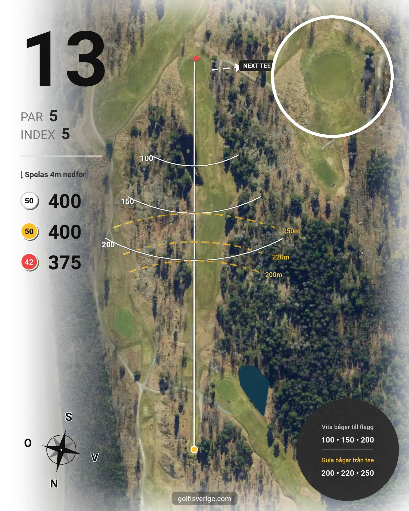 Banguide GolfStar - Kungsängen Queens på GolfStar Golf Club - Hål 13 karta