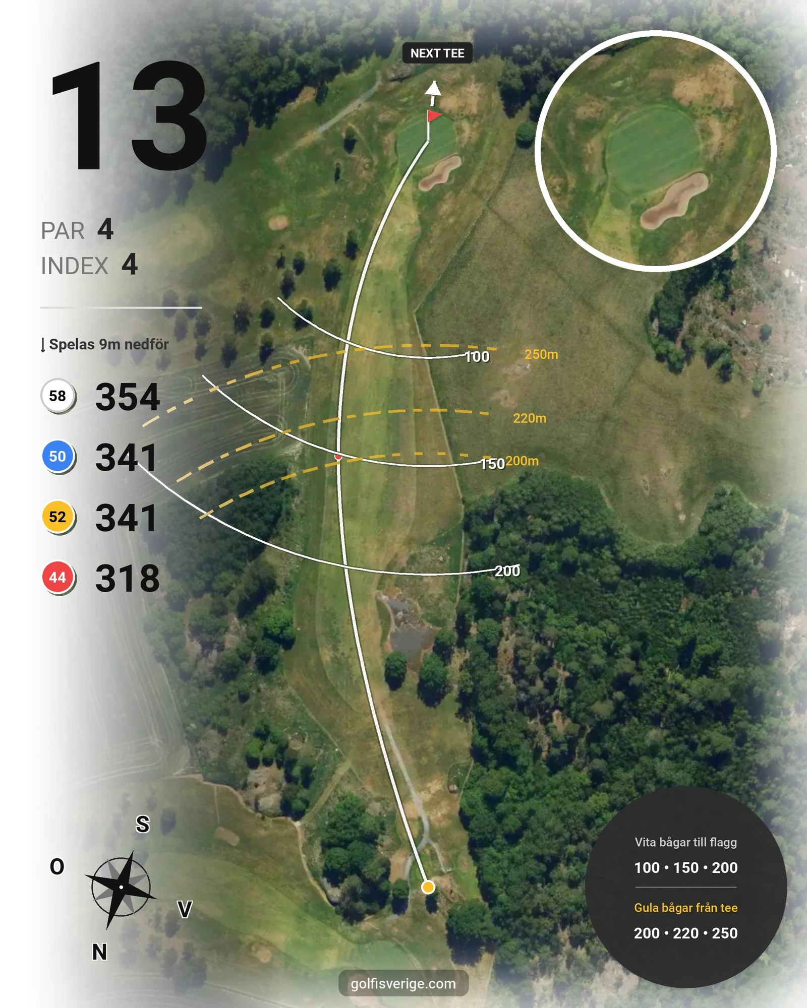 Banguide GolfStar - Lindö Park 9-hål på GolfStar Golf Club - Hål 13 karta
