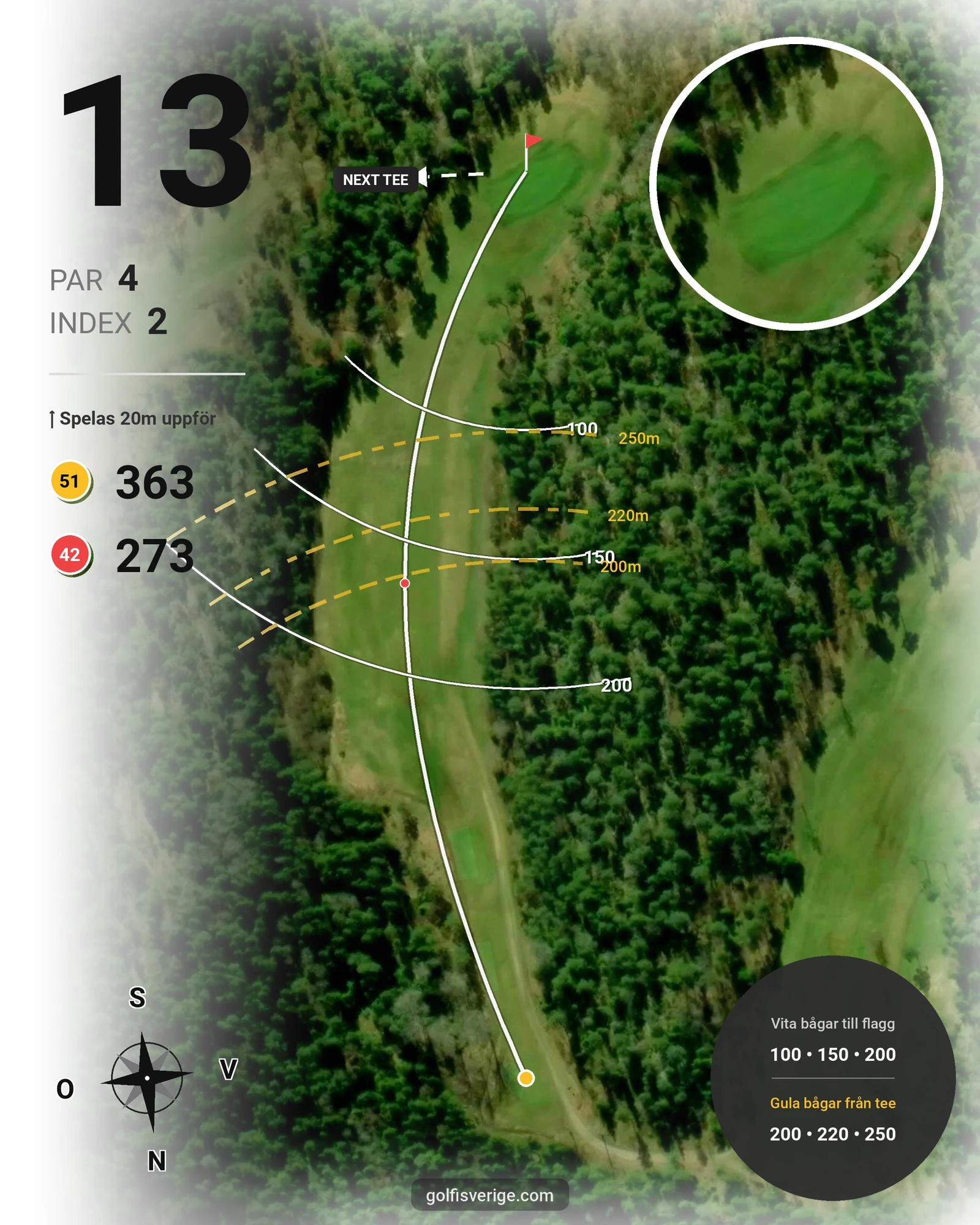 Banguide GolfStar - Lövsättra på GolfStar Golf Club - Hål 13 karta