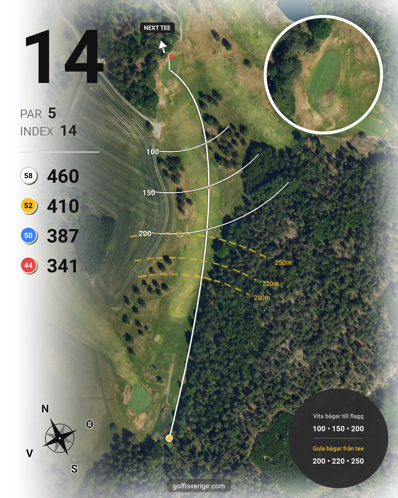 Banguide GolfStar - Lindö Park 9-hål på GolfStar Golf Club - Hål 14 karta