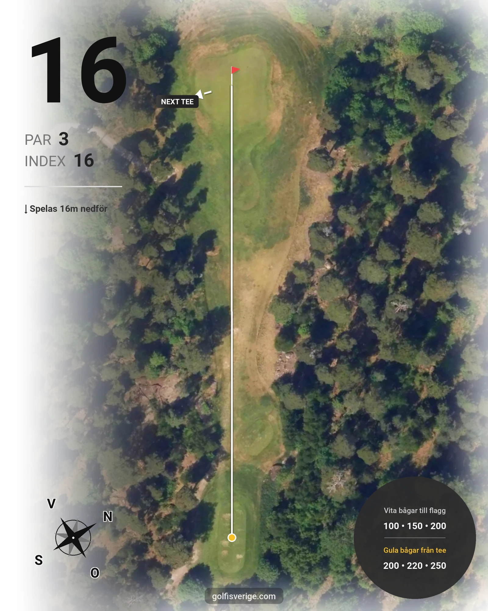 Banguide GolfStar - Bodaholm på GolfStar Golf Club - Hål 16 karta