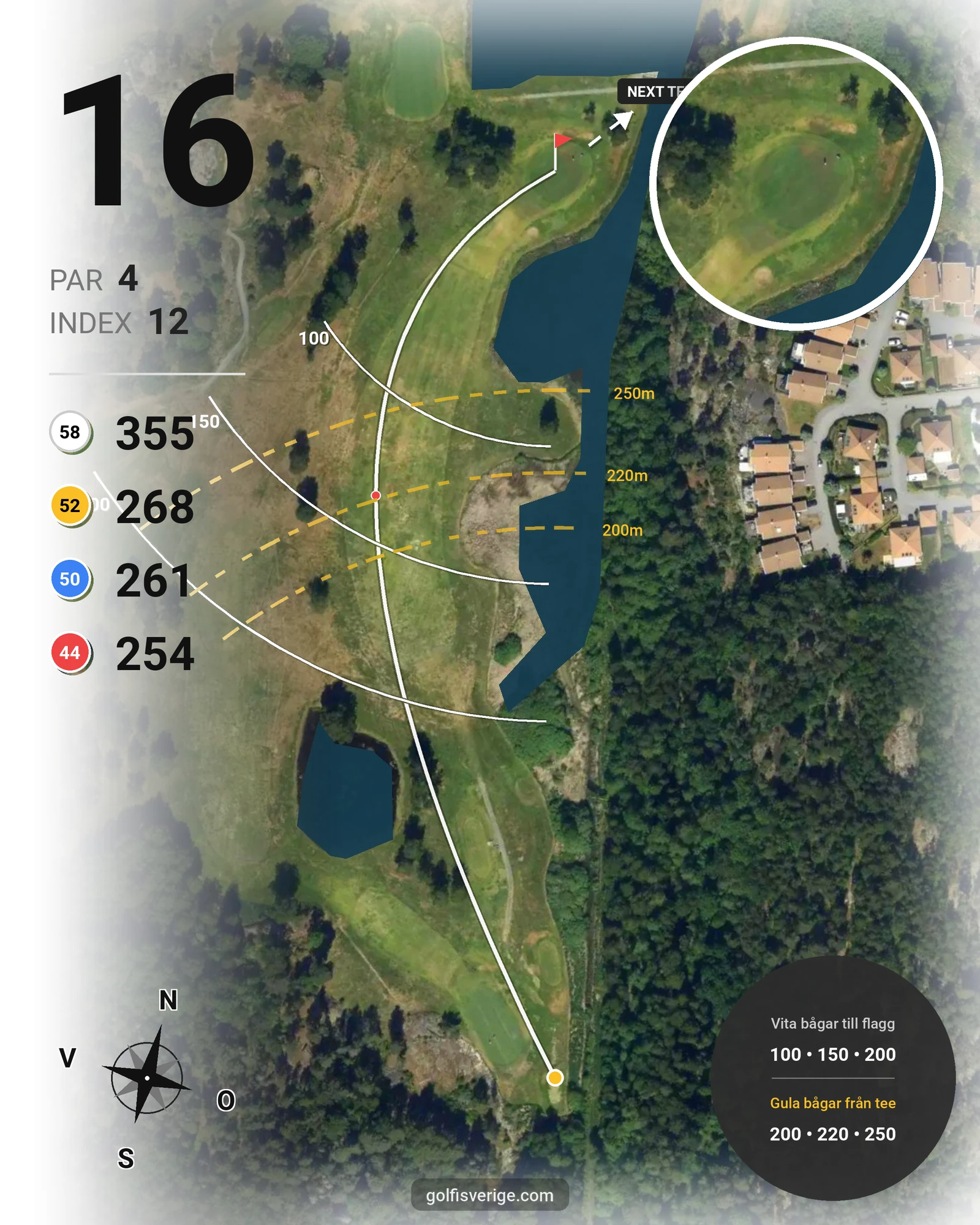 Banguide GolfStar - Lindö Park 9-hål på GolfStar Golf Club - Hål 16 karta