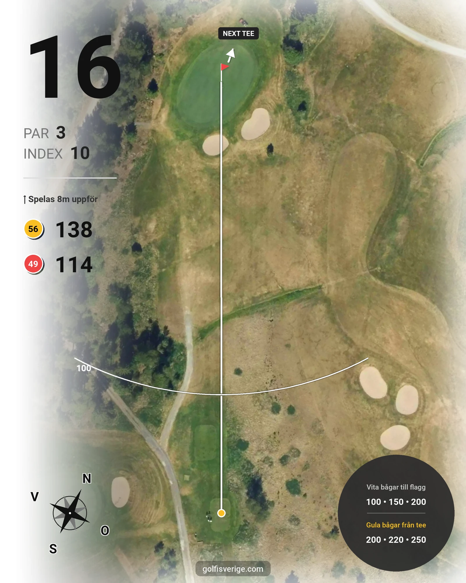 Banguide GolfStar - Kyssinge 9-hål på GolfStar Golf Club - Hål 16 karta