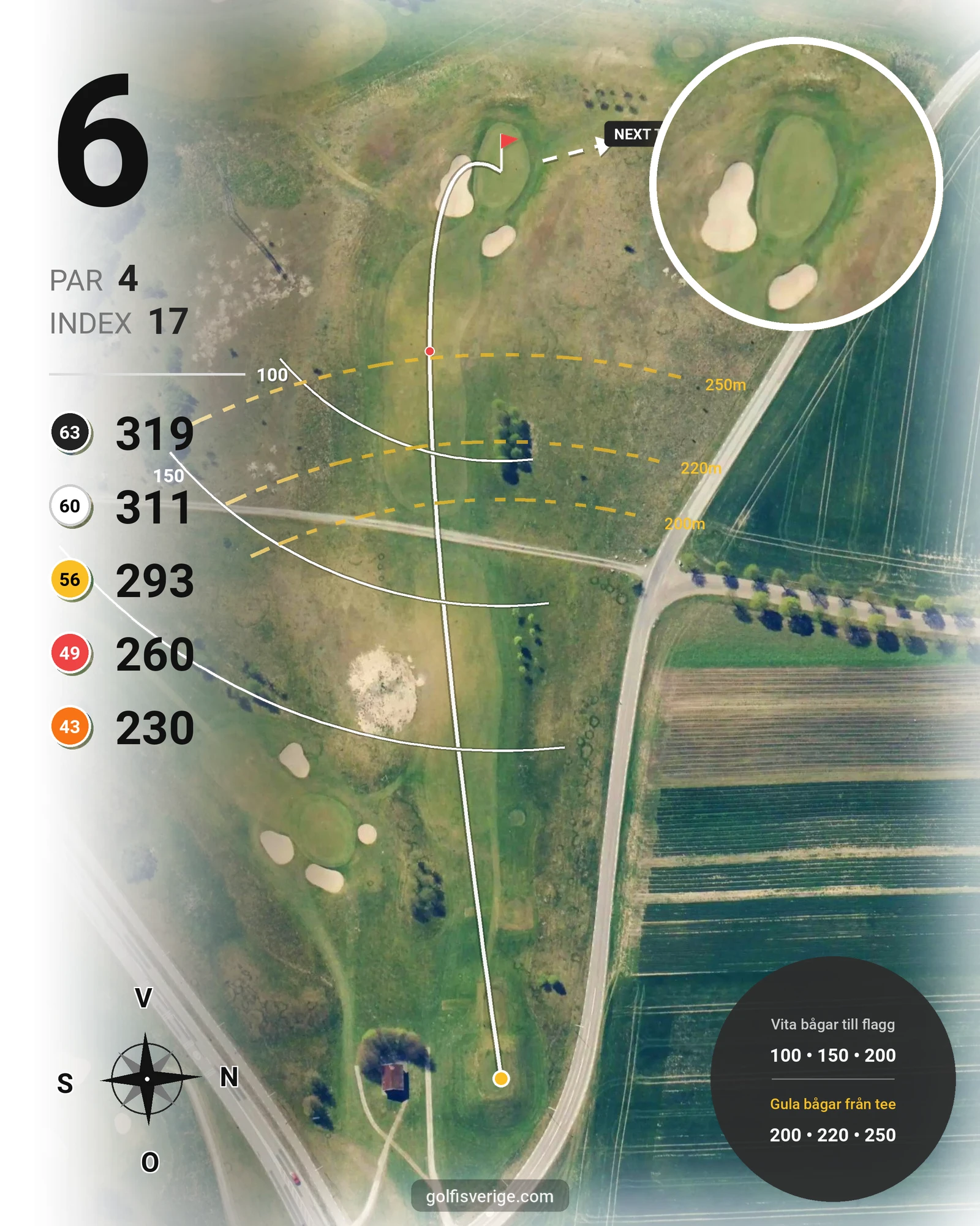 Banguide GolfStar - Sofiedal N:a på GolfStar Golf Club - Hål 6 karta