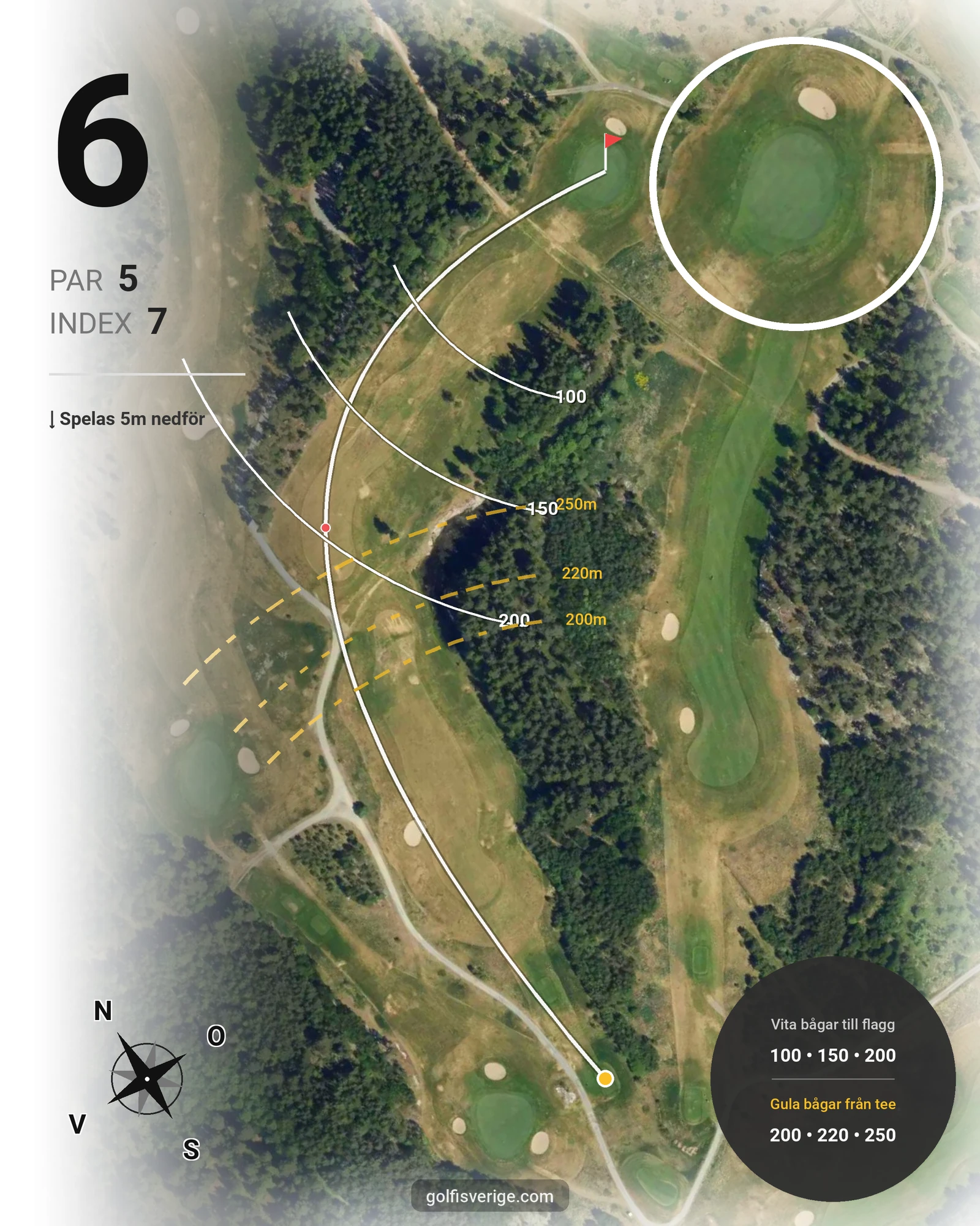 Banguide GolfStar - Kyssinge 9-hål på GolfStar Golf Club - Hål 6 karta