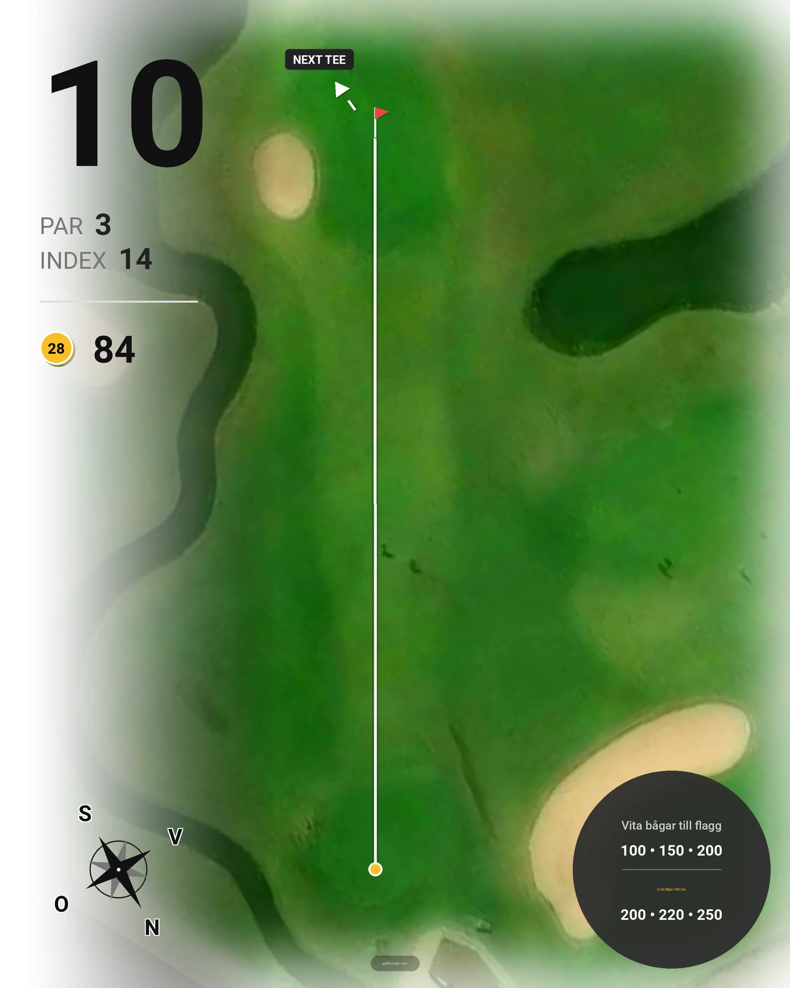 Banguide Gräppås 9-hålsbana på Gräppås Golfklubb - Hål 10 karta