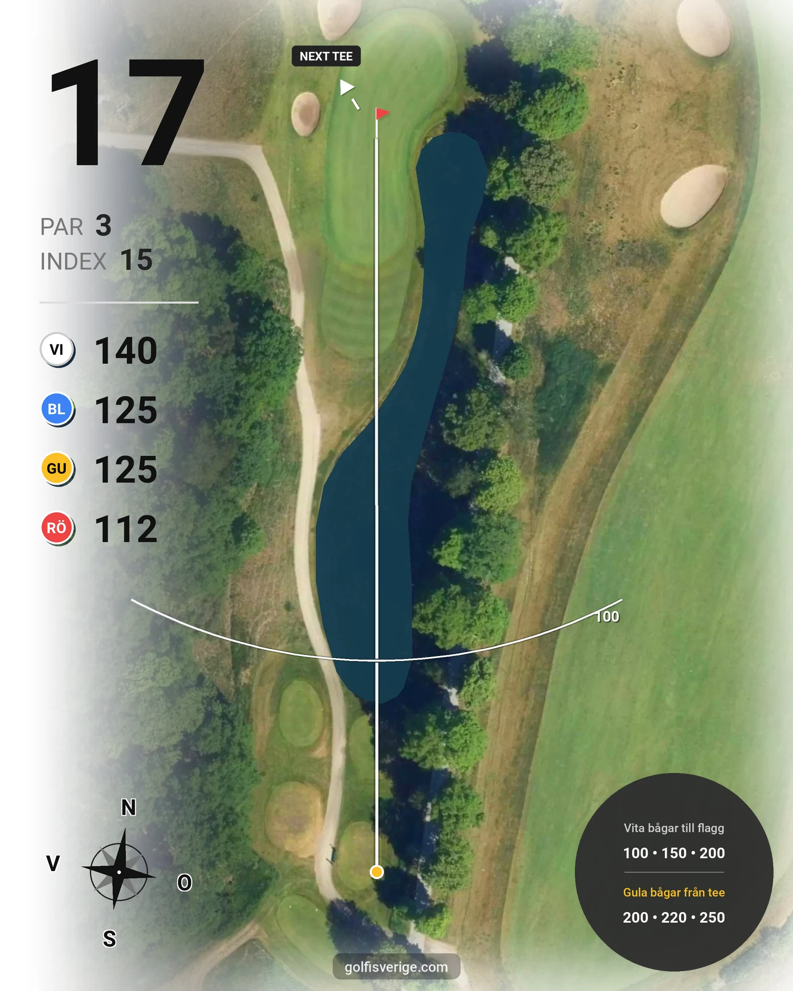 Banguide Svartinge Golf på Grindslanten Golfklubb - Hål 17 karta