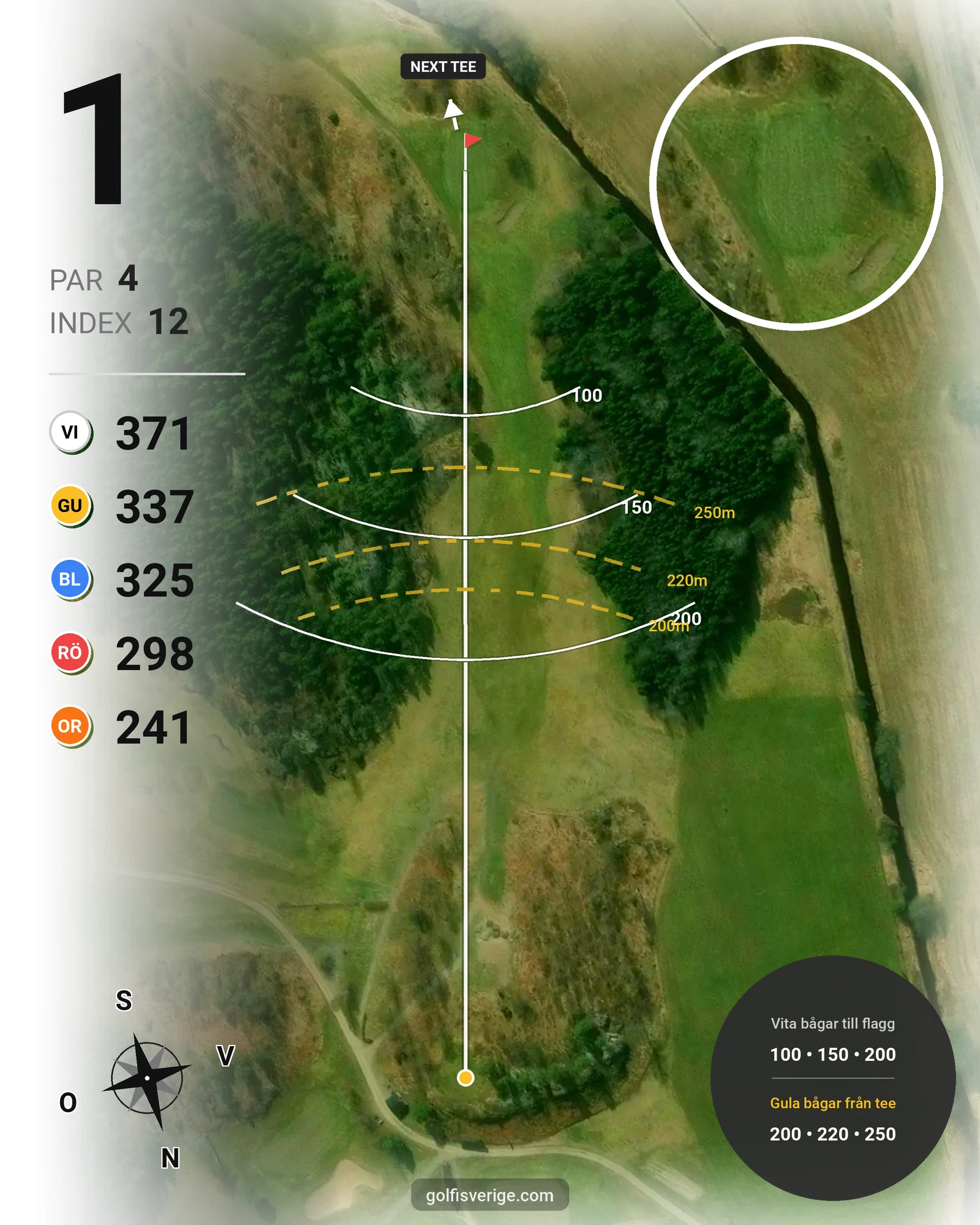 Banguide Grönlund GK på Grönlund Golfklubb - Hål 1 karta