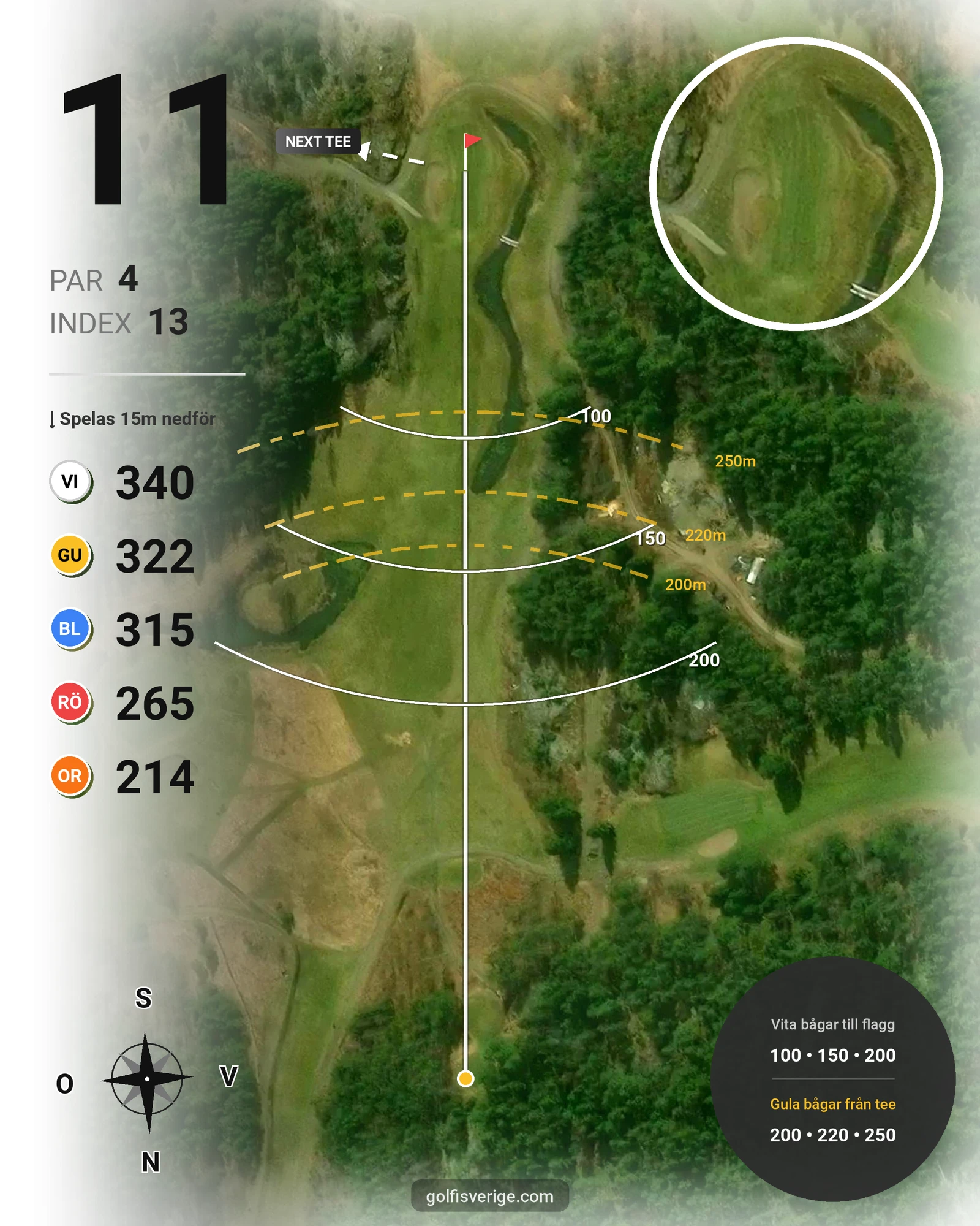 Banguide Grönlund GK på Grönlund Golfklubb - Hål 11 karta