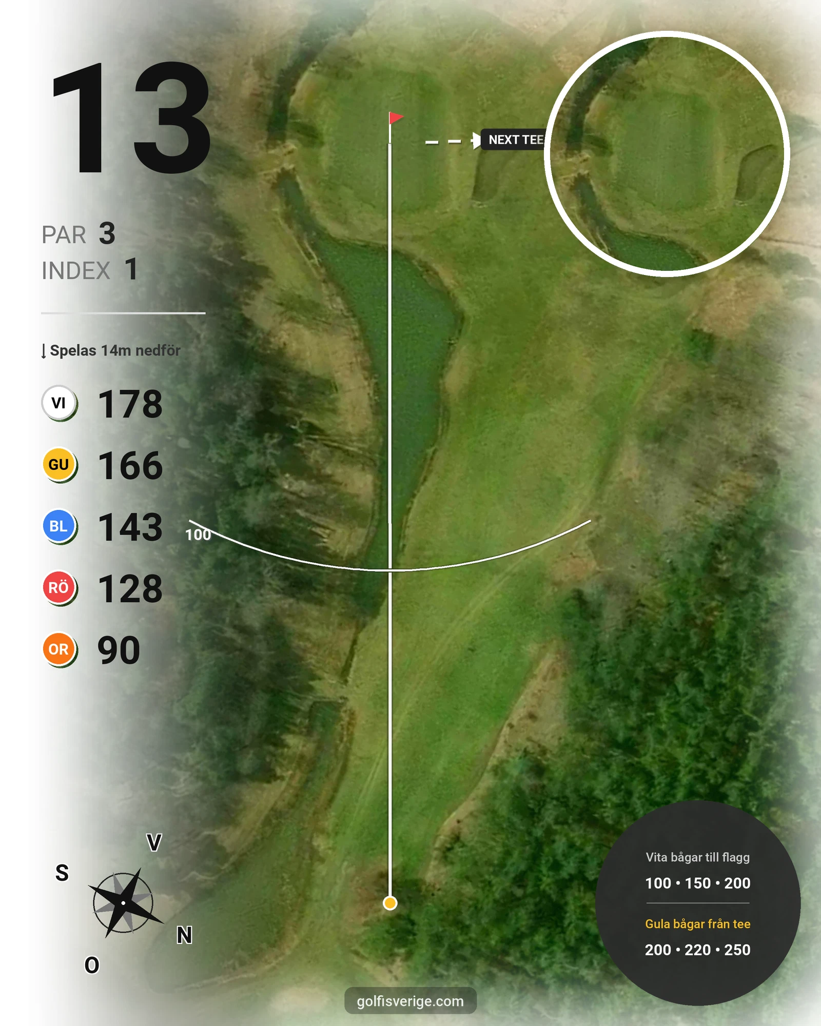 Banguide Grönlund GK på Grönlund Golfklubb - Hål 13 karta