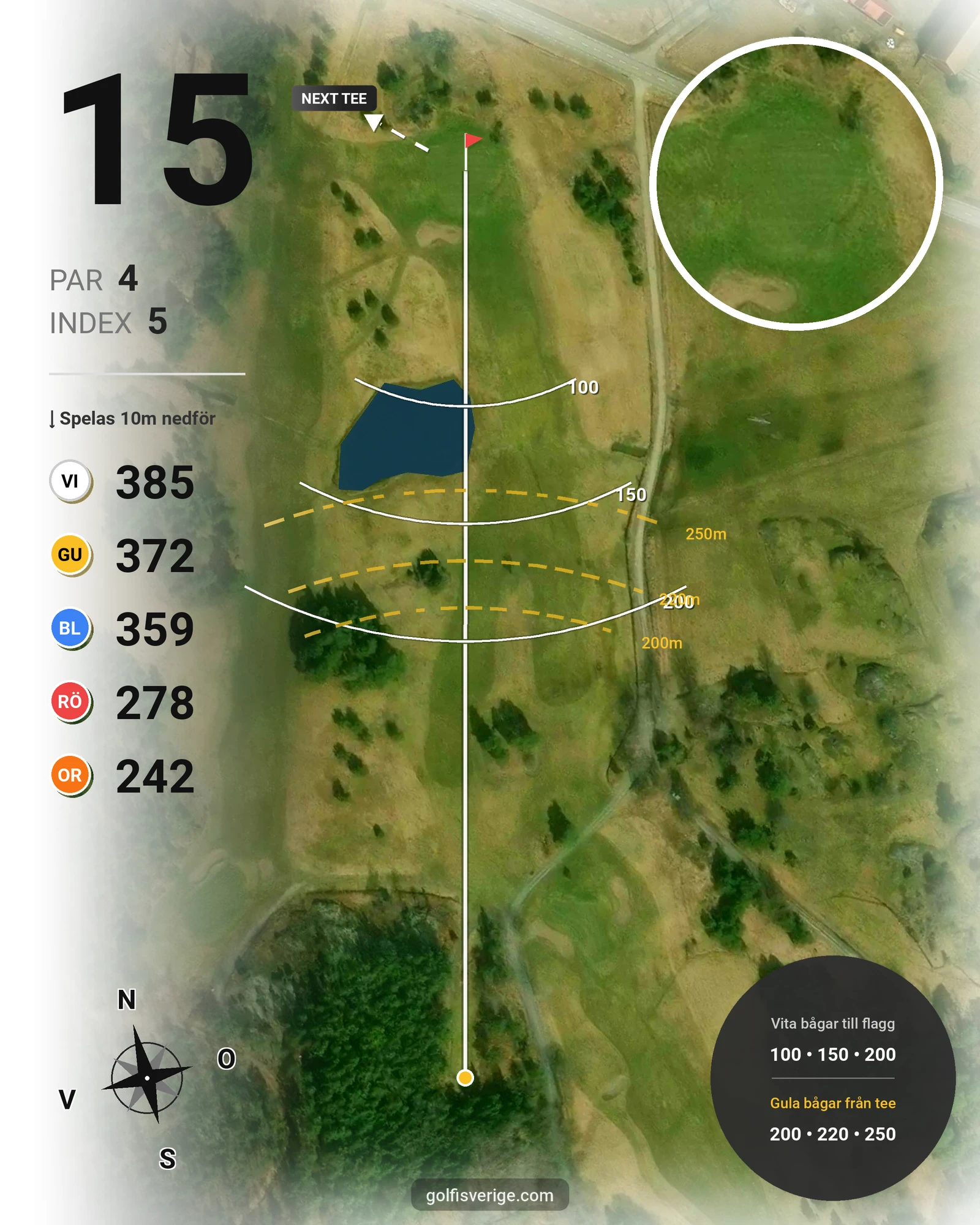 Banguide Grönlund GK på Grönlund Golfklubb - Hål 15 karta