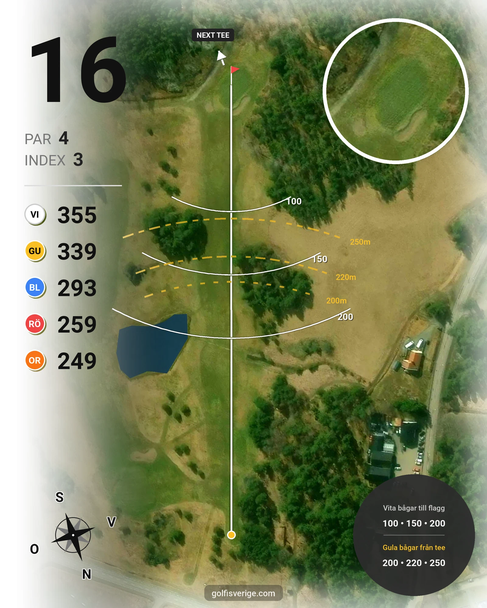 Banguide Grönlund GK på Grönlund Golfklubb - Hål 16 karta