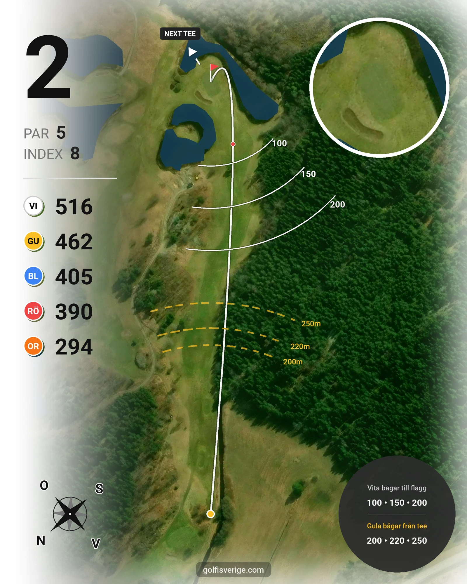Banguide Grönlund GK på Grönlund Golfklubb - Hål 2 karta