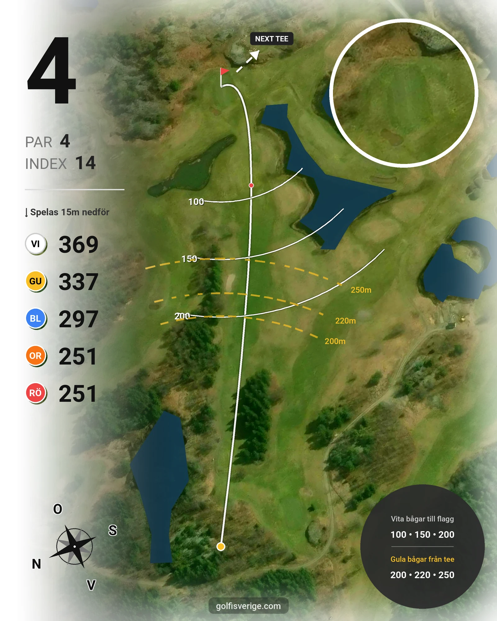 Banguide Grönlund GK på Grönlund Golfklubb - Hål 4 karta