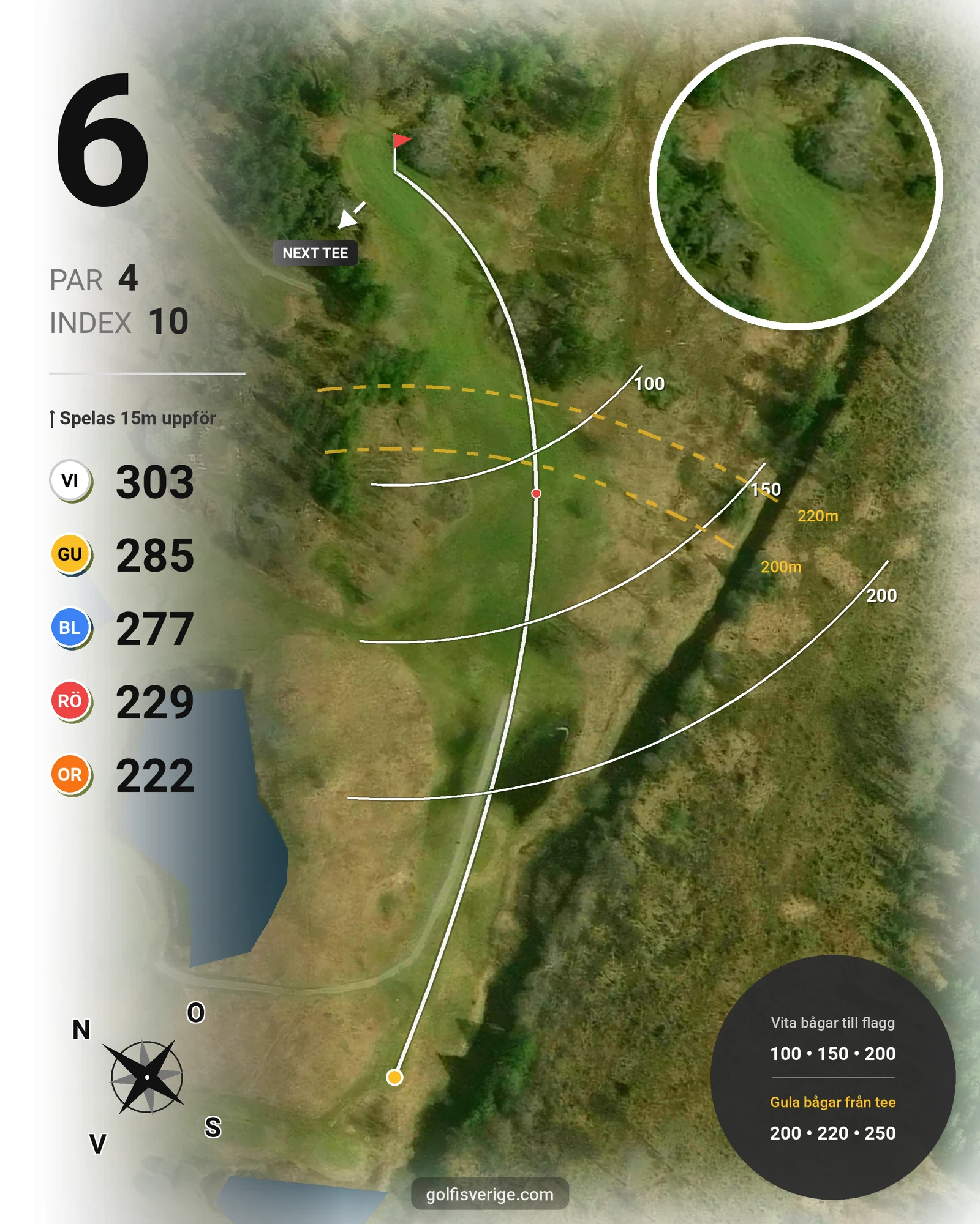Banguide Grönlund GK på Grönlund Golfklubb - Hål 6 karta