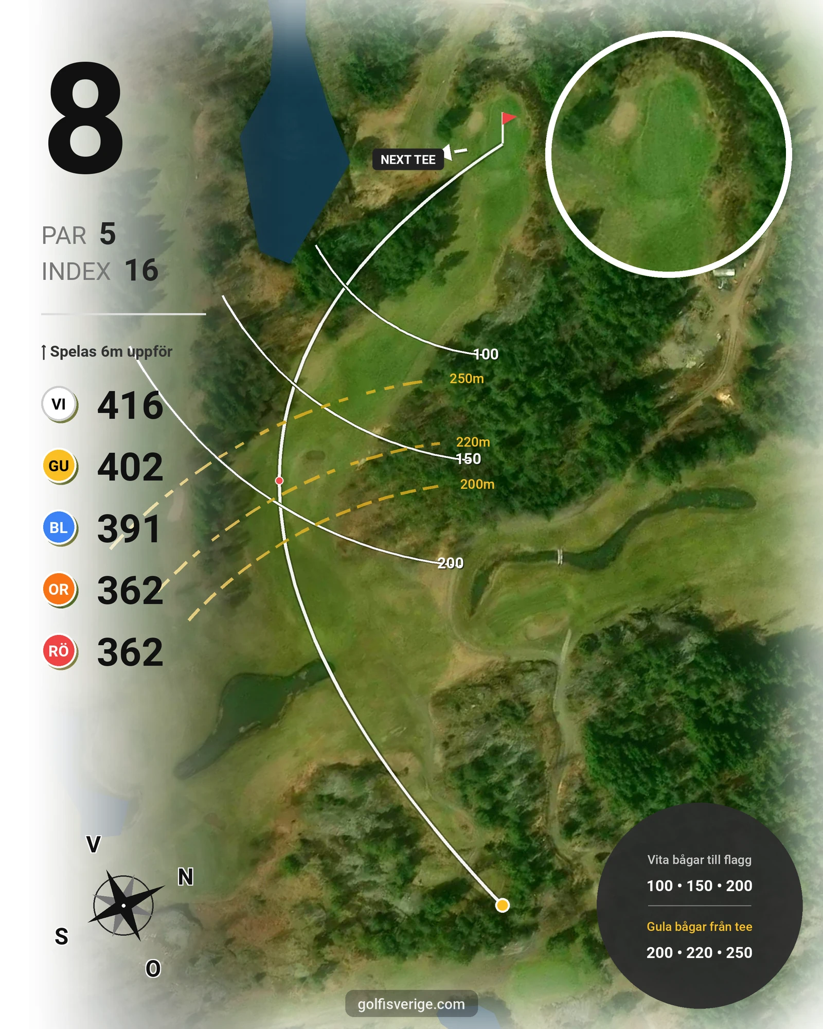 Banguide Grönlund GK på Grönlund Golfklubb - Hål 8 karta