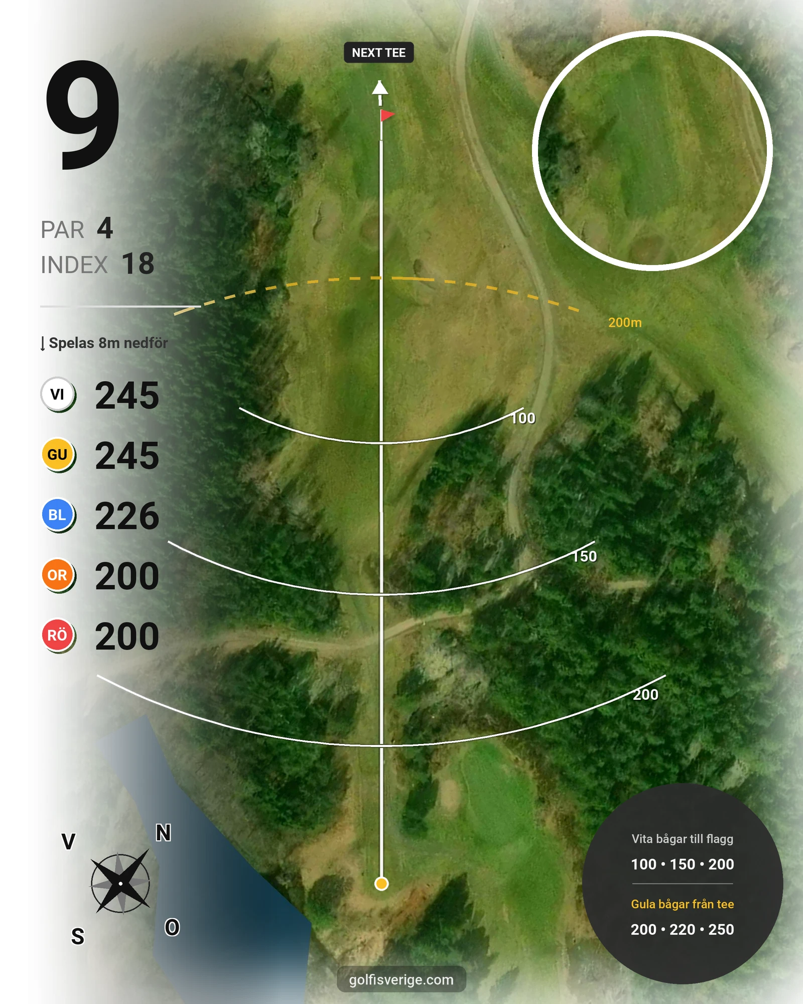 Banguide Grönlund GK på Grönlund Golfklubb - Hål 9 karta