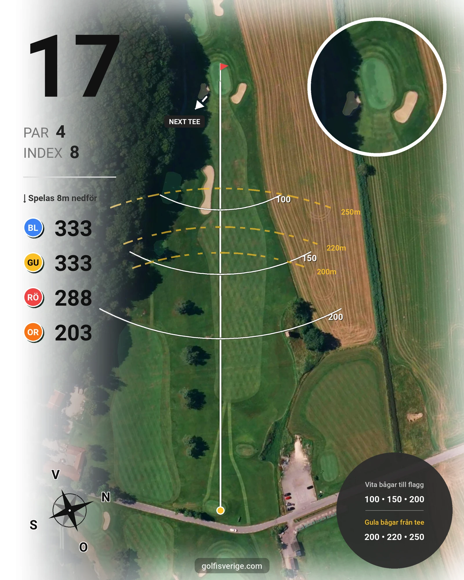 Banguide 9-hålsbanan på Gullbringa Golf & Country Club - Hål 17 karta