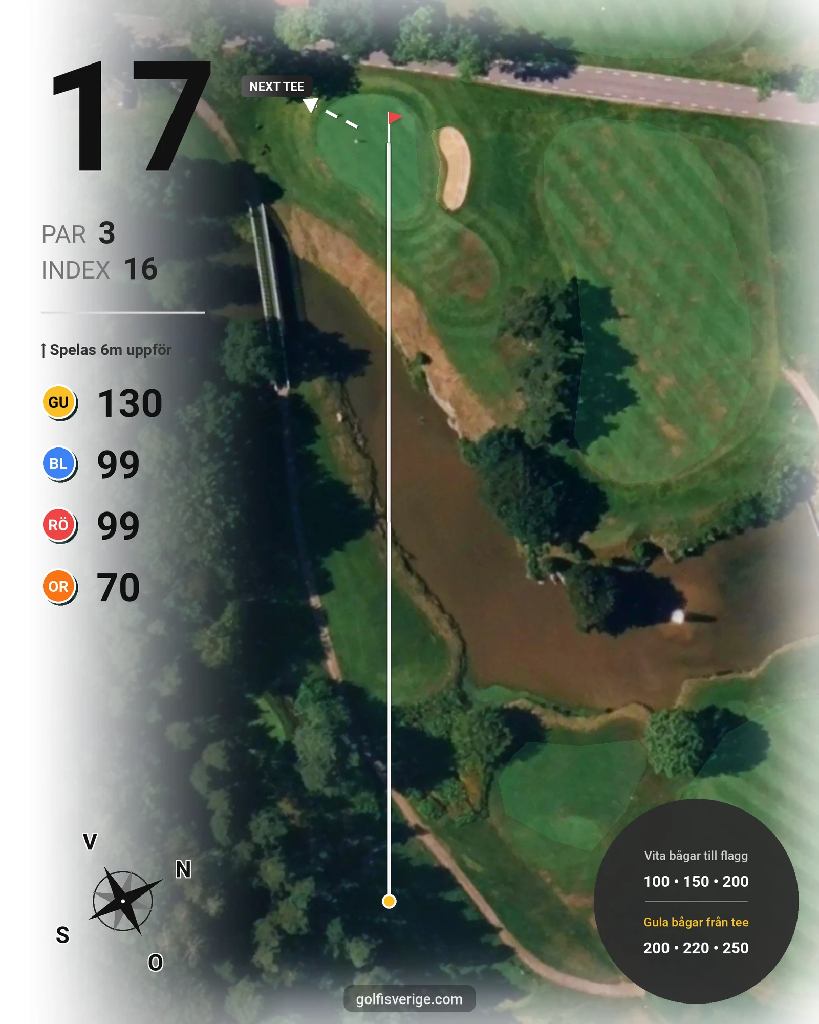 Banguide 9-hålsbanan på Gullbringa Golf & Country Club - Hål 17 karta