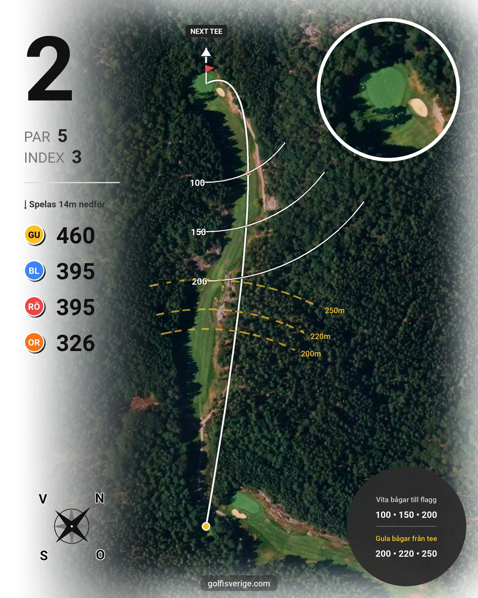 Banguide 18-hålsbanan på Gullbringa Golf & Country Club - Hål 2 karta