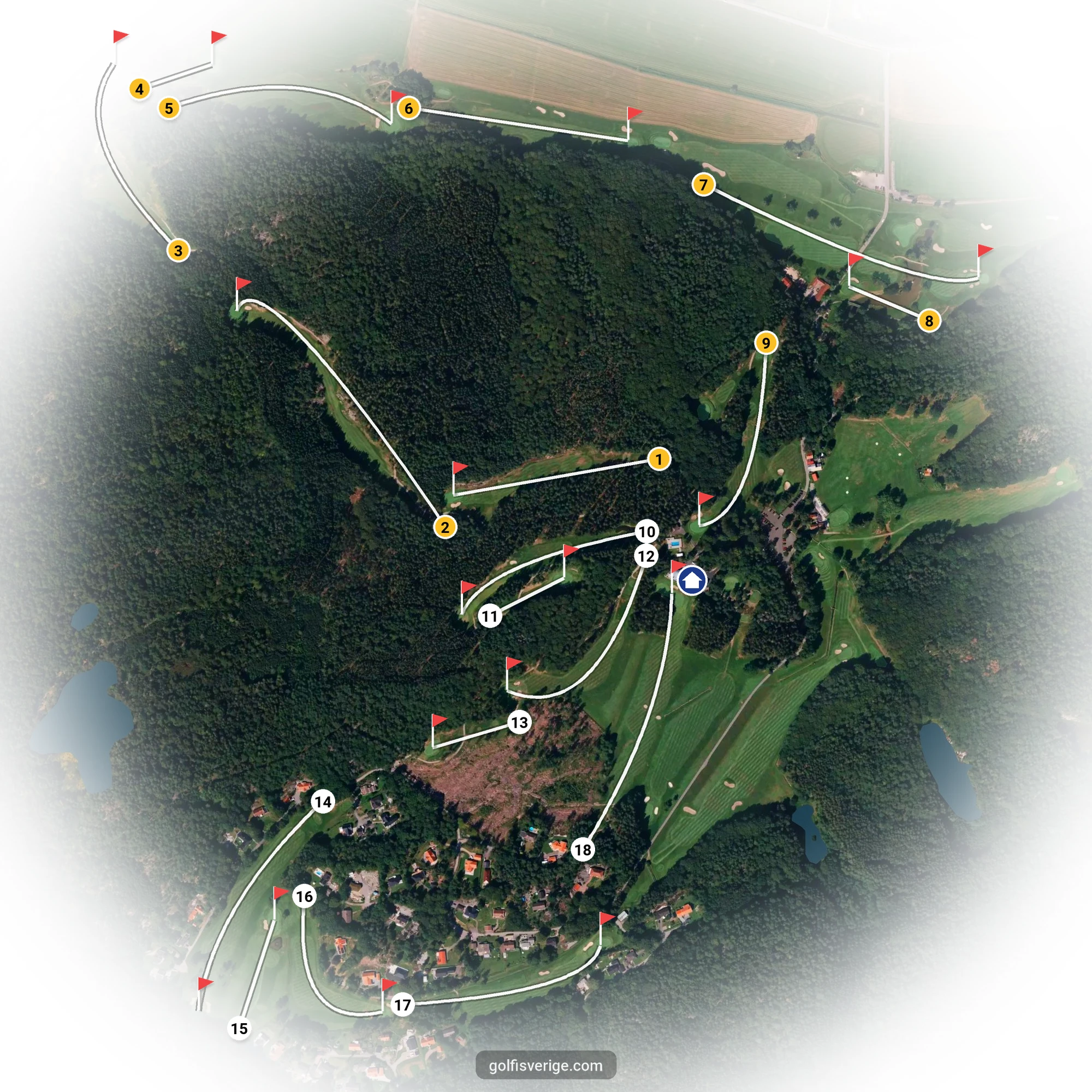 Course guide for the 18-hole course at Gullbringa Golf & Country Club
