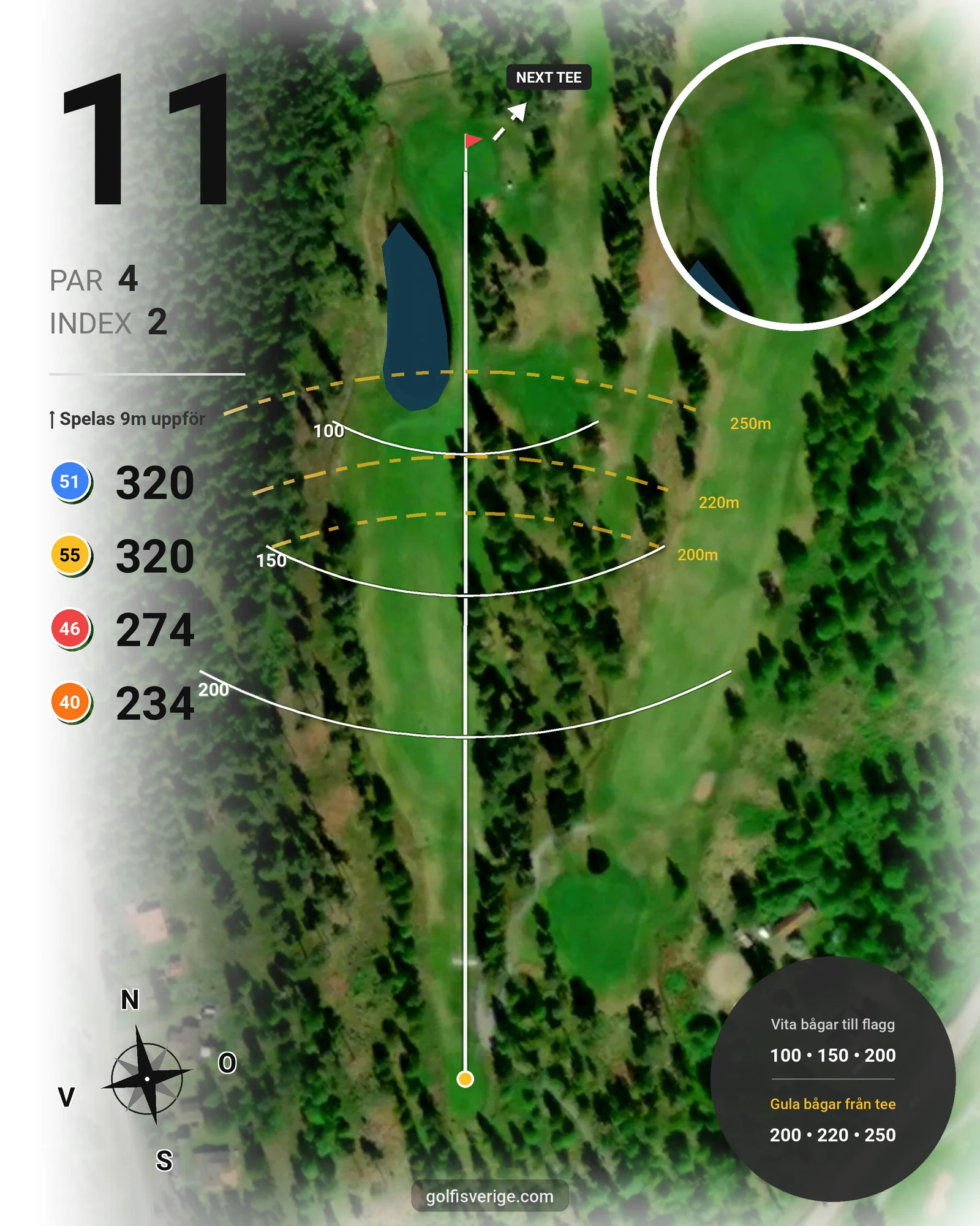 Banguide Hagge GK 1-18 hål 11 karta