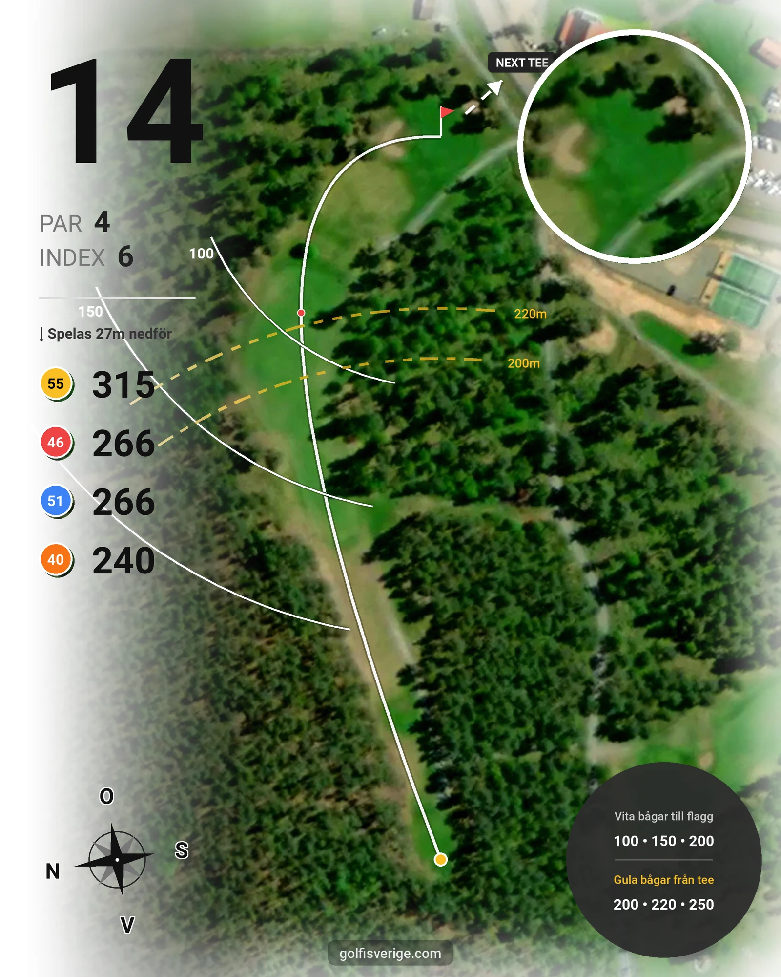 Banguide Hagge GK 1-18 hål 14 karta