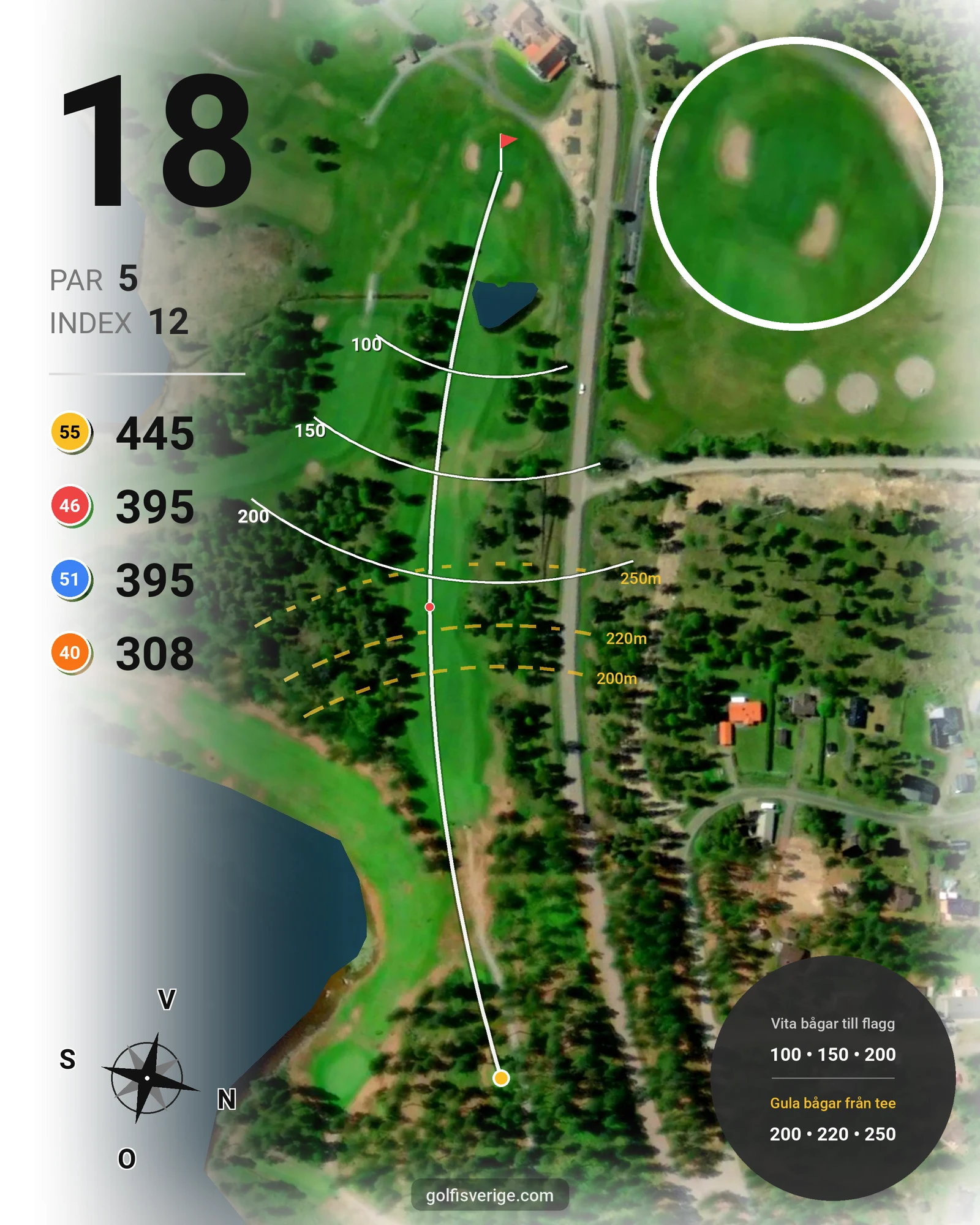 Banguide Hagge GK 1-18 hål 18 karta