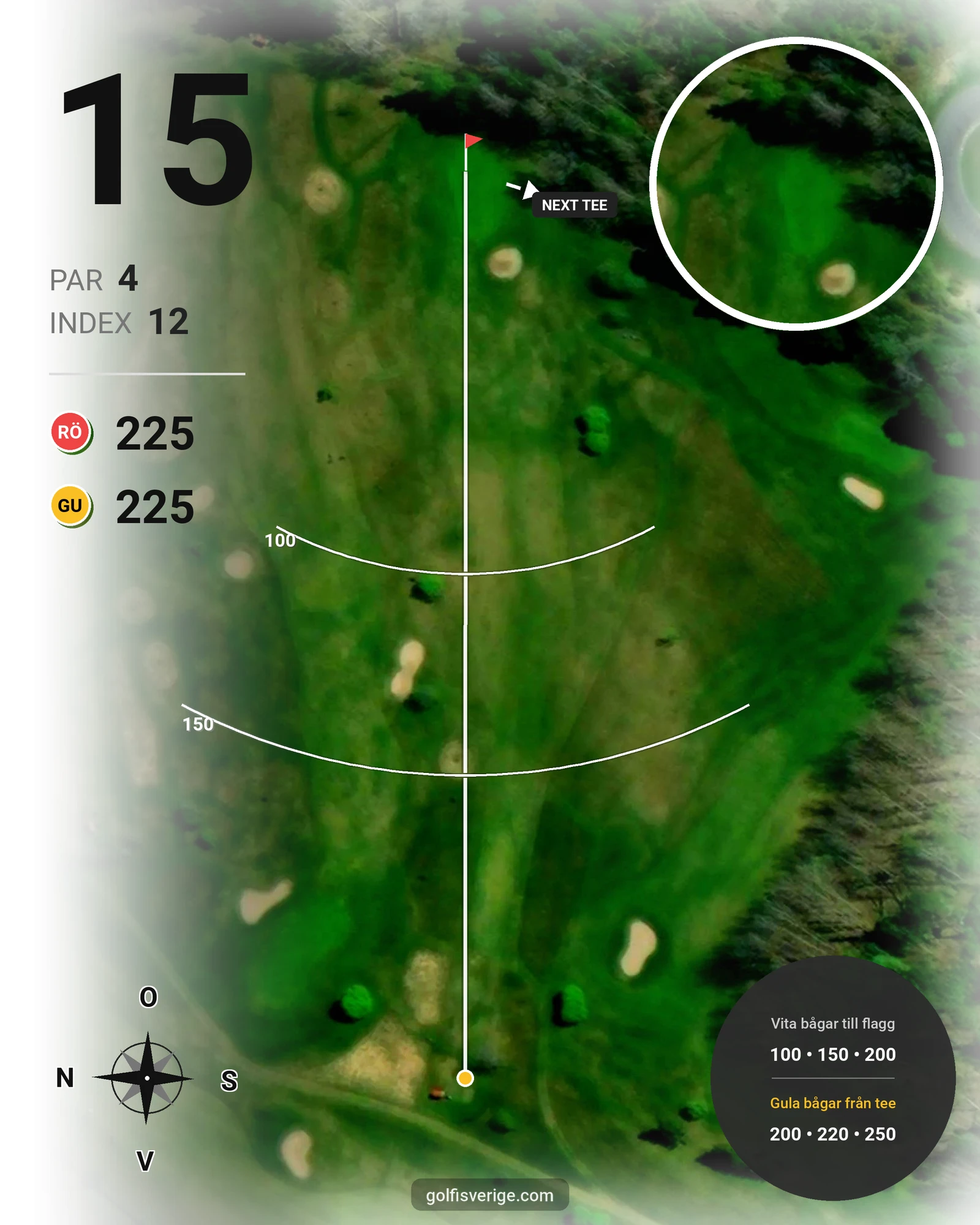 Banguide Hälla GK på Hälla Golfklubb - Hål 15 karta