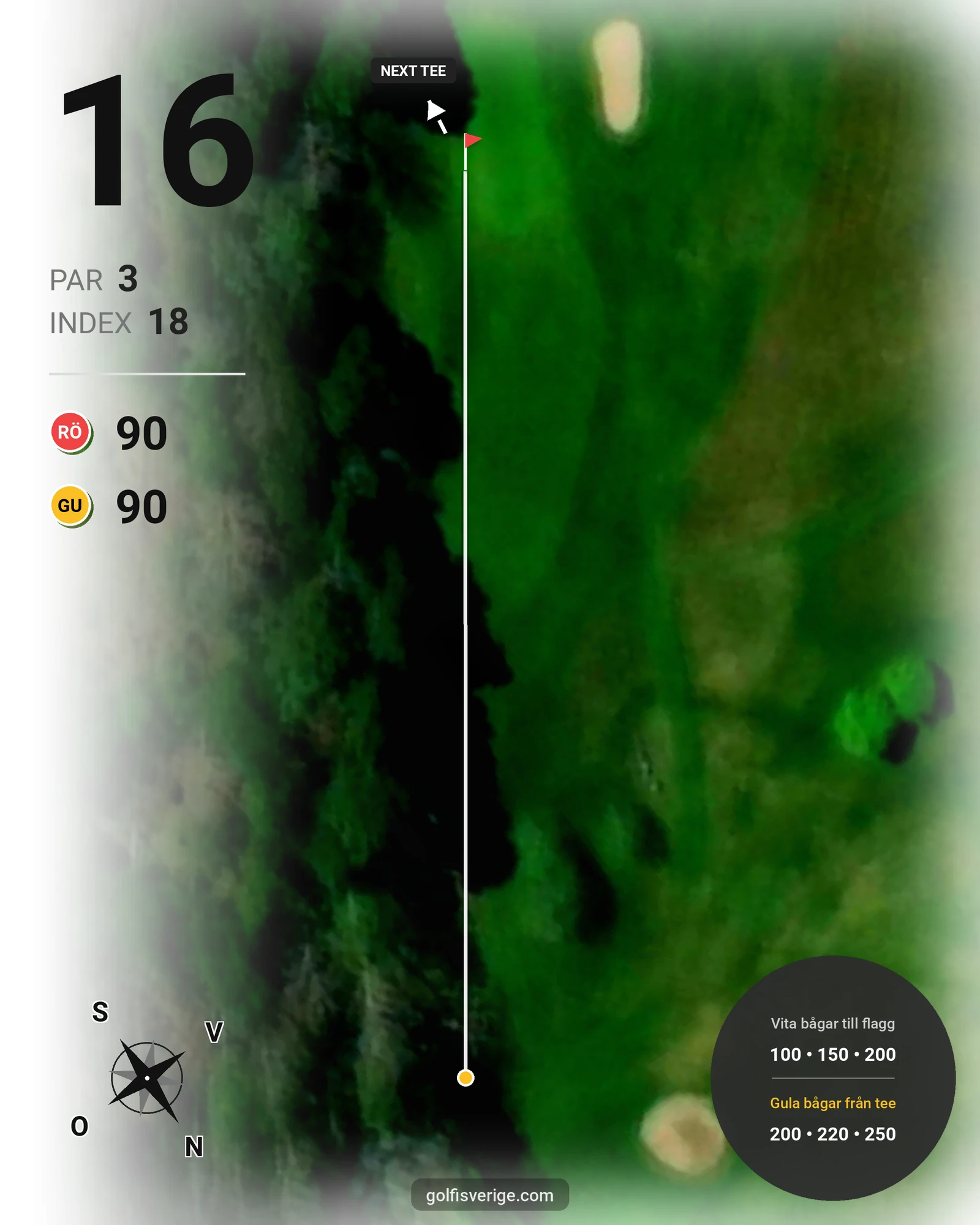 Banguide Hälla GK på Hälla Golfklubb - Hål 16 karta
