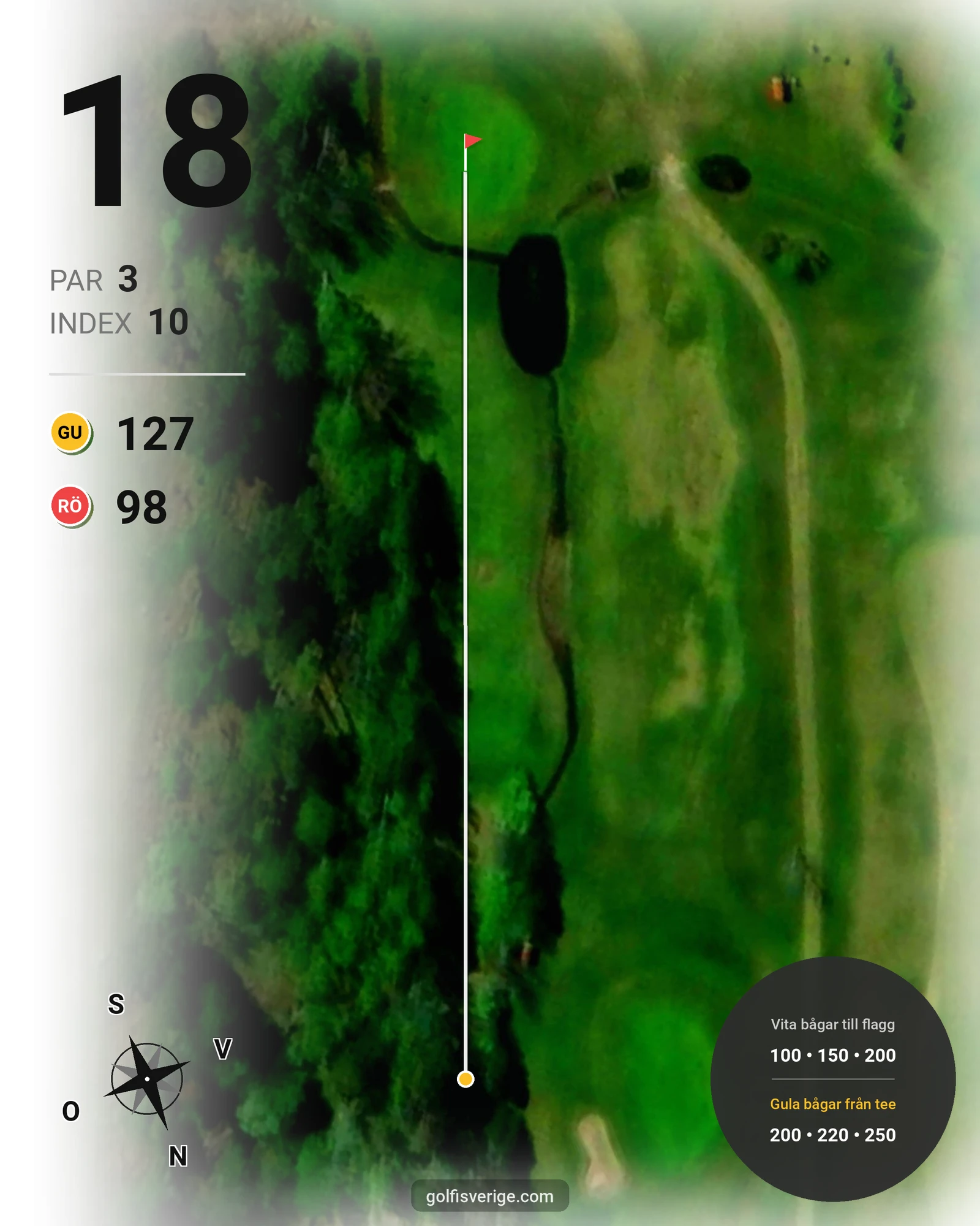 Banguide Hälla GK på Hälla Golfklubb - Hål 18 karta