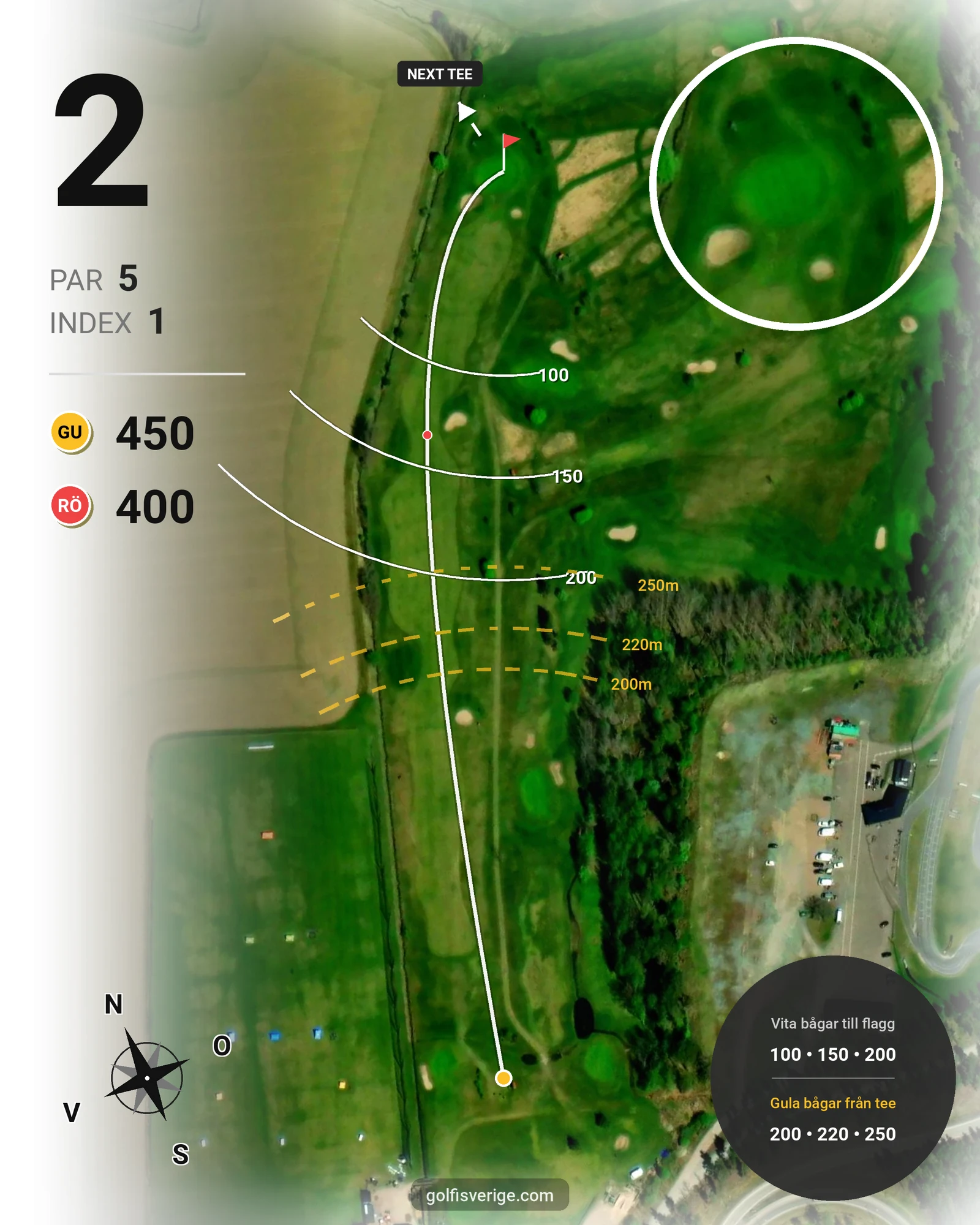 Banguide Hälla GK på Hälla Golfklubb - Hål 2 karta
