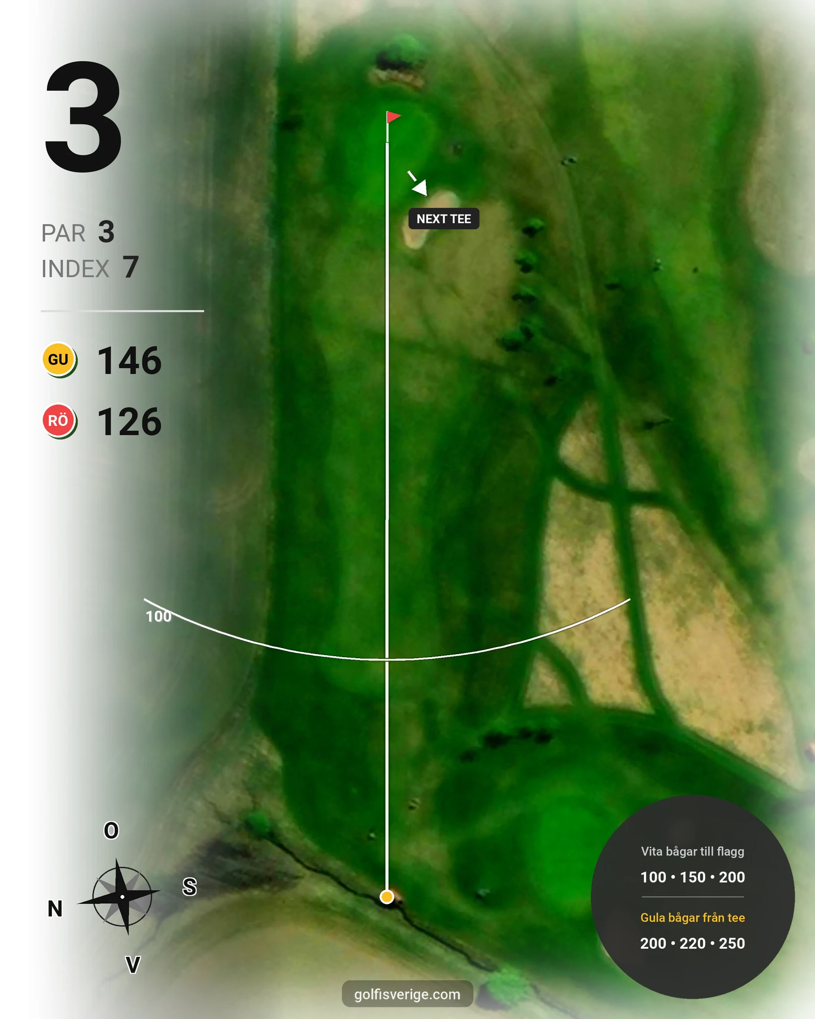 Banguide Hälla GK på Hälla Golfklubb - Hål 3 karta