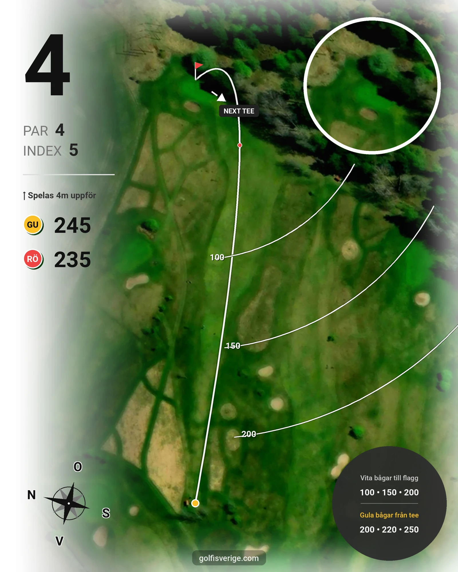 Banguide Hälla GK på Hälla Golfklubb - Hål 4 karta