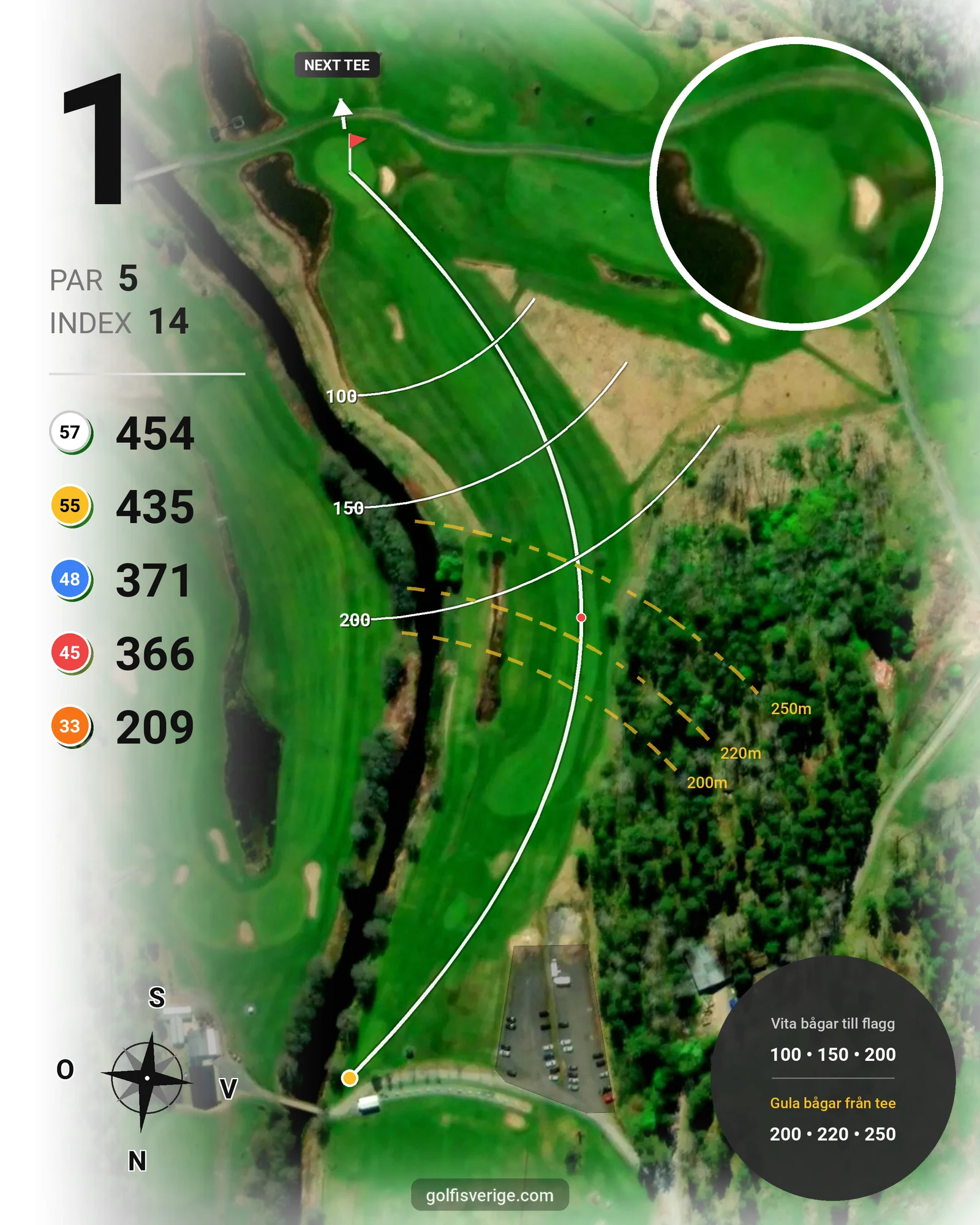 Banguide Hallstavik Golfklubb på Hallstaviks Golfklubb - Hål 1 karta