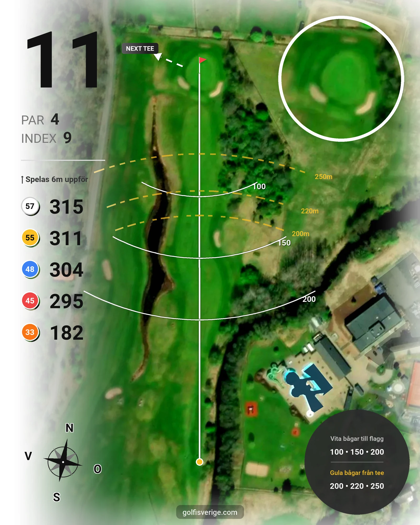 Banguide Hallstavik Golfklubb på Hallstaviks Golfklubb - Hål 11 karta