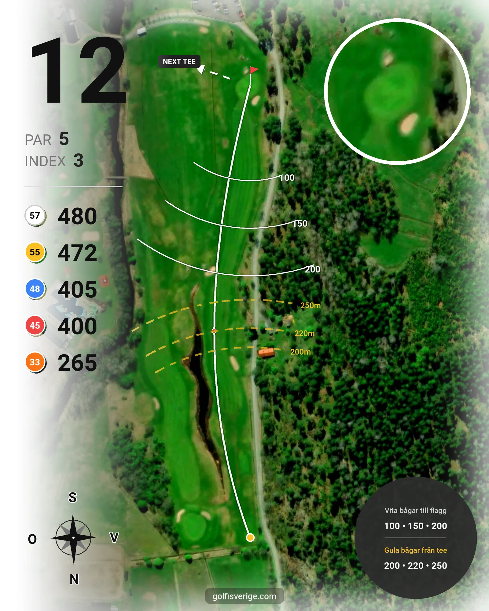 Banguide Hallstavik Golfklubb på Hallstaviks Golfklubb - Hål 12 karta