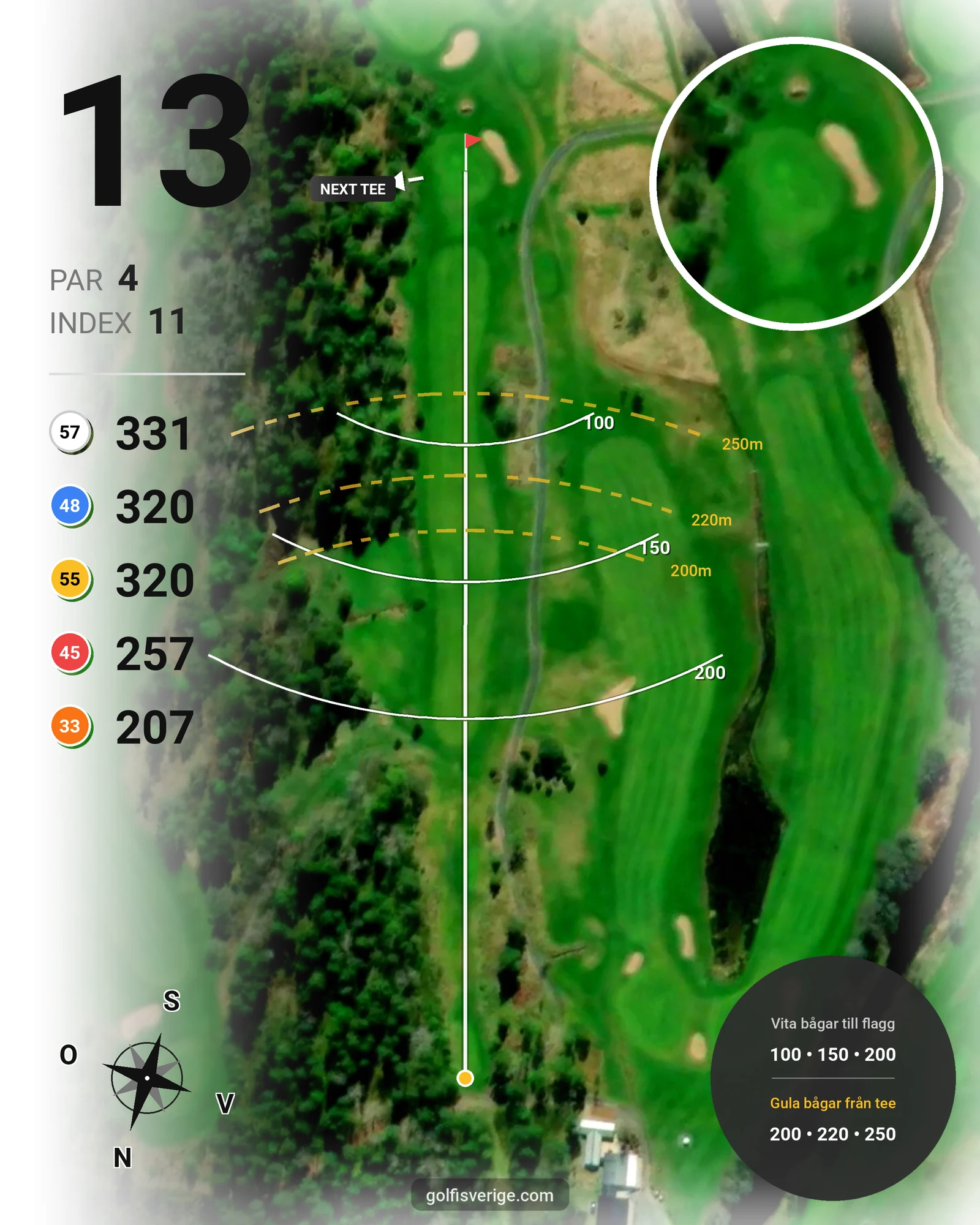 Banguide Hallstavik Golfklubb på Hallstaviks Golfklubb - Hål 13 karta