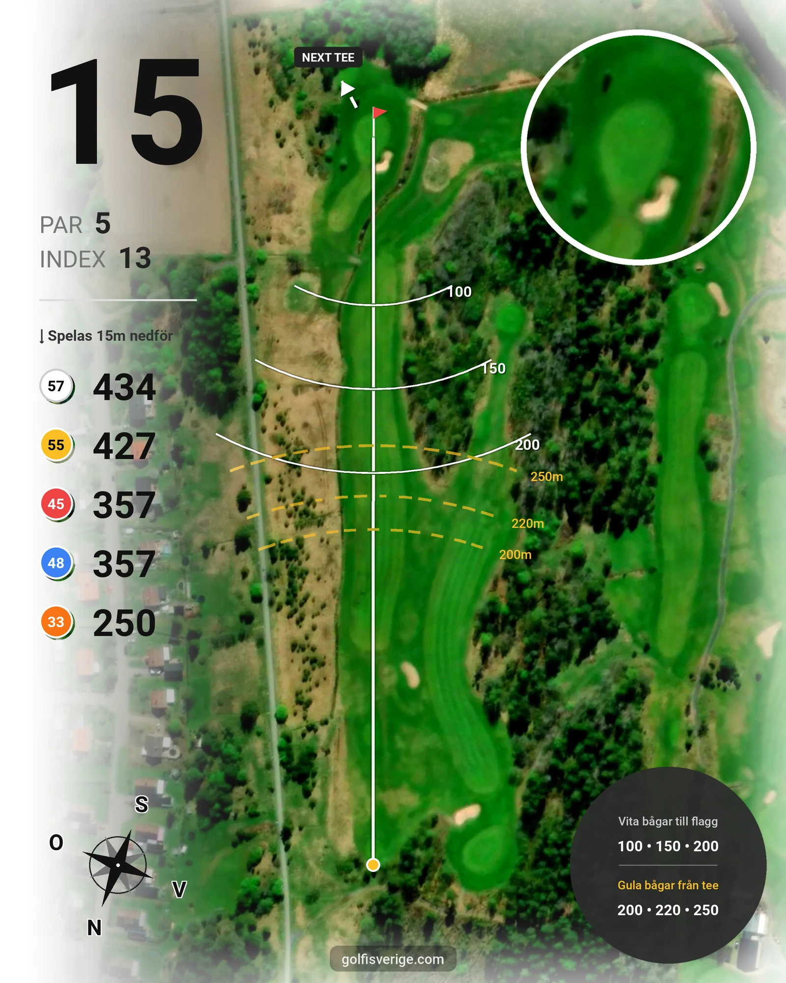 Banguide Hallstavik Golfklubb på Hallstaviks Golfklubb - Hål 15 karta
