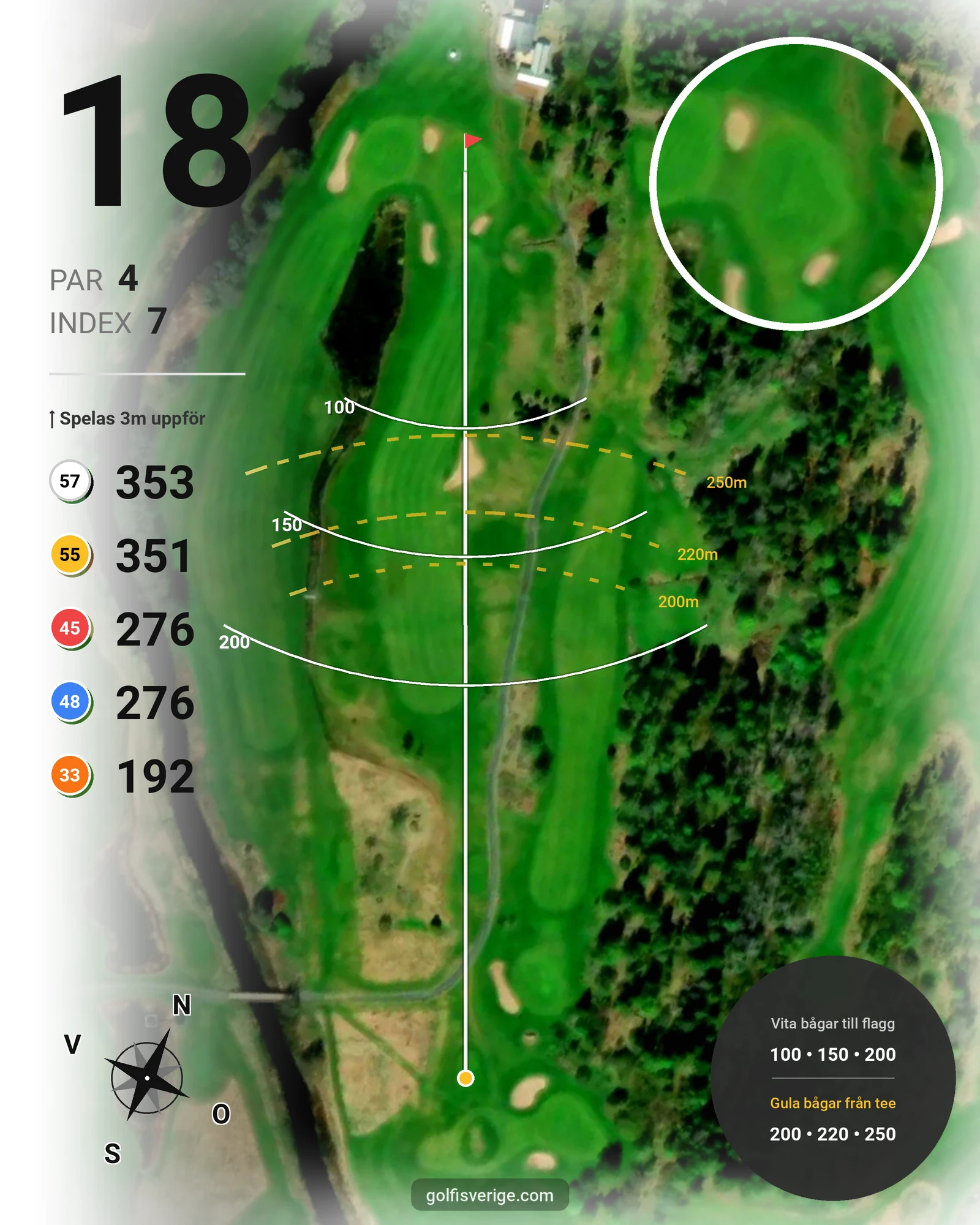 Banguide Hallstavik Golfklubb på Hallstaviks Golfklubb - Hål 18 karta