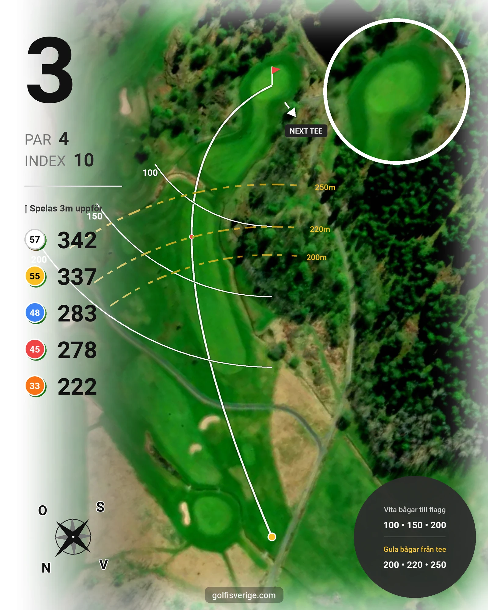 Banguide Hallstavik Golfklubb på Hallstaviks Golfklubb - Hål 3 karta
