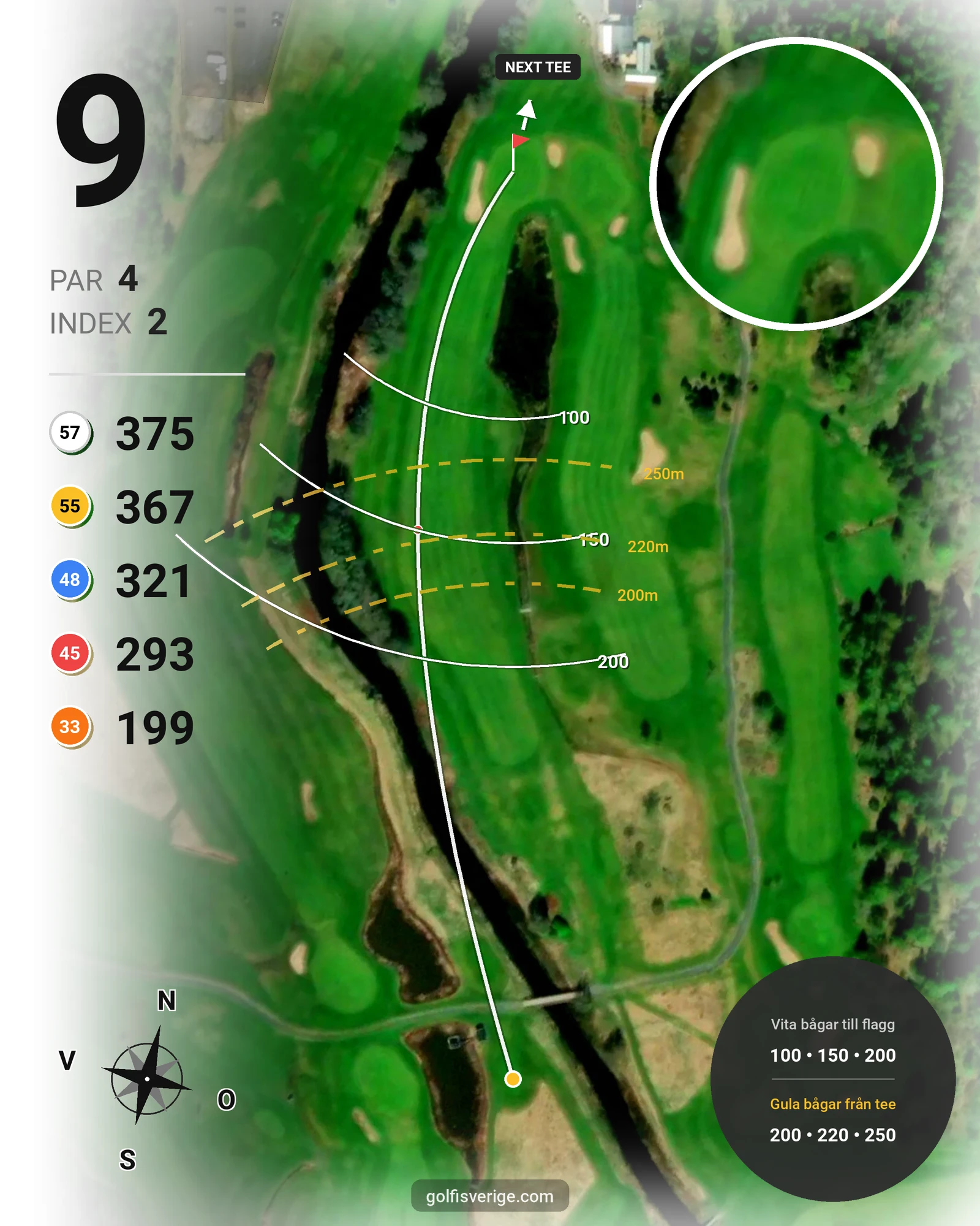 Banguide Hallstavik Golfklubb på Hallstaviks Golfklubb - Hål 9 karta