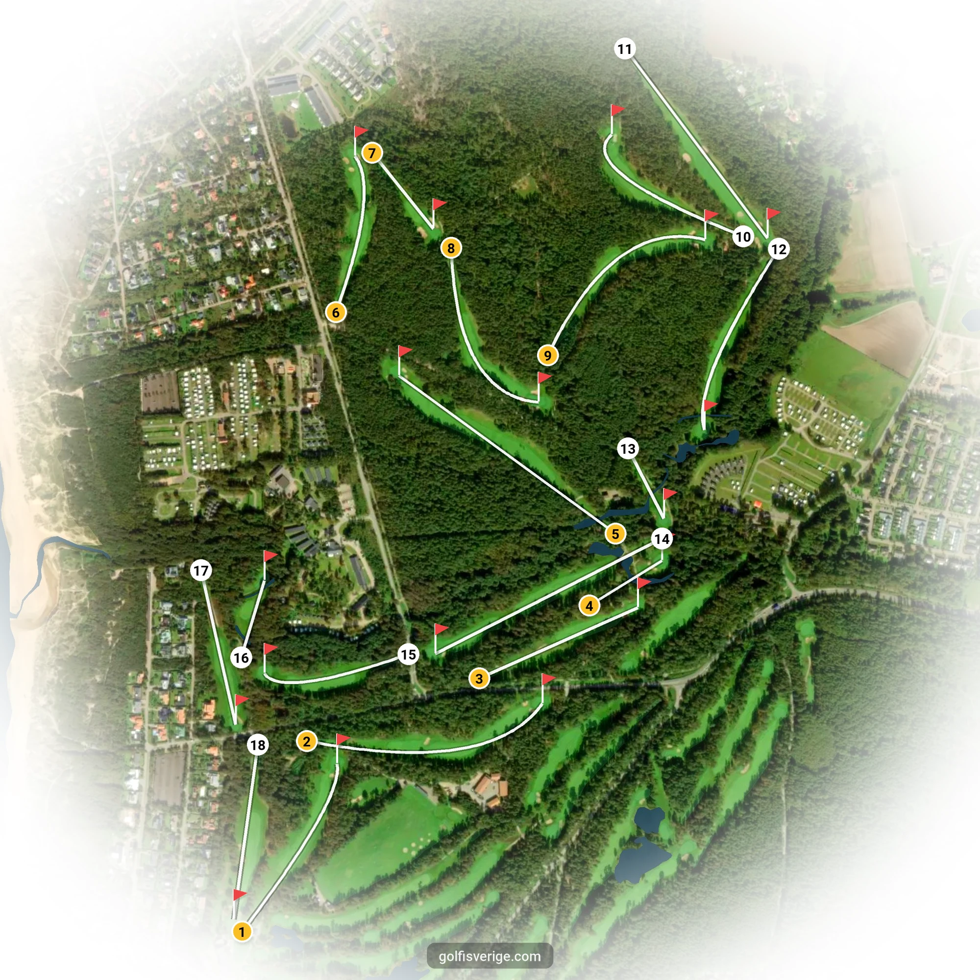 Banguide för 2. Norra Banan på Halmstad Golfklubb